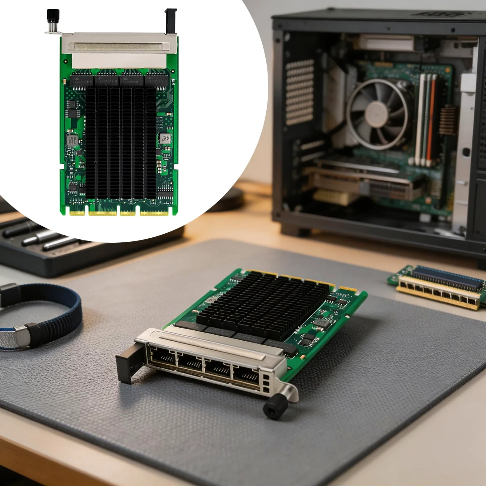 Efficiente scheda rete per server Gigabit a 4 porte conforme a OCP3.0 per data center Adattatore Gigabit Ethernet a porta quadrata
