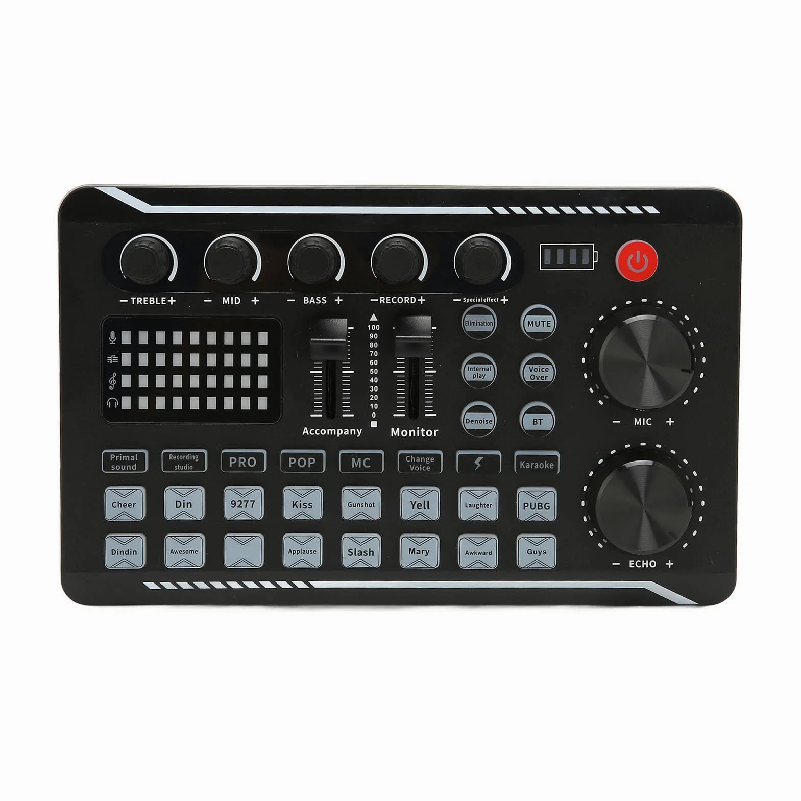 Scheda Mixer Sound, F998 Versione Inglese Professionale Scheda audio esterna Professionale, Miscelatore audio per scheda Effetti Sound Change Voice Scheda audio, con effetti sonori multipli, per la