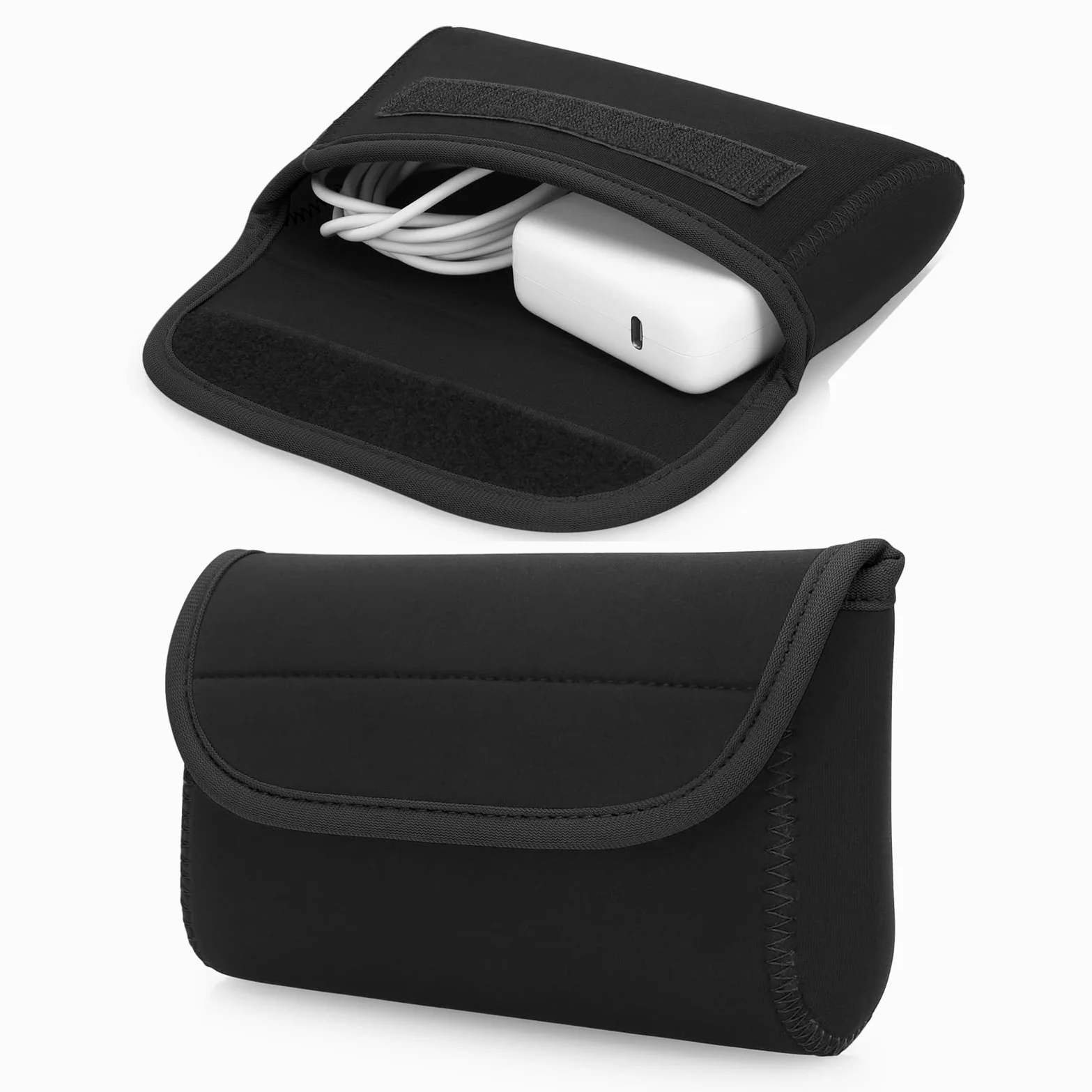 Piccola custodia tecnologica in neoprene, borsa organizer per cavi da viaggio, accessori elettronici, borse per il trasporto di alimentatori MacBook, power bank, mouse wireless, caricabatterie
