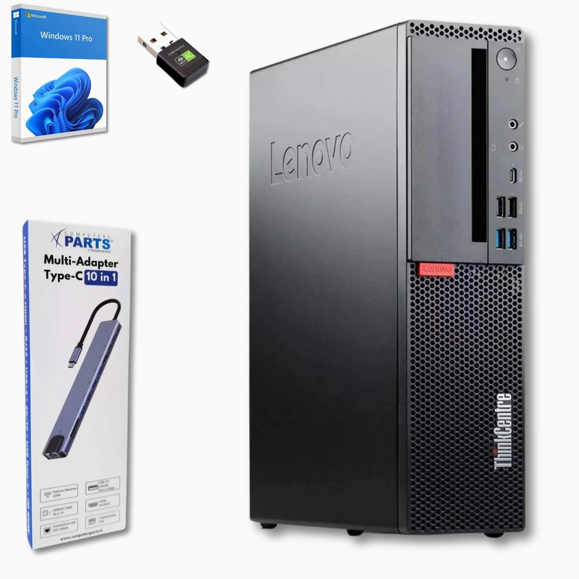 Lenovo ThinkCentre M720S Intel i7 8700 12 thread 4.60 GHz Business Office Multimedia Computer con 3 anni di garanzia! - 16 GB - 1000 GB SSD - USB 3.0 - WLAN - Windows 11 Prof. 64 bit - #8268