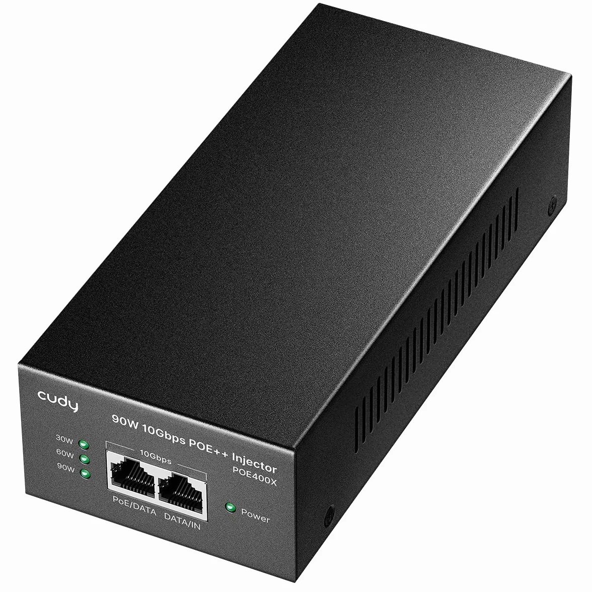 Cudy iniettore PoE++ 90W 10Gbps, 802.3bt/at/af 4-Pair, 1x10GbE In/Out, adattatore PoE Ethernet 90 m per AP WiFi 6/7, camera PTZ, controllo accessi, metallo muro, POE400X