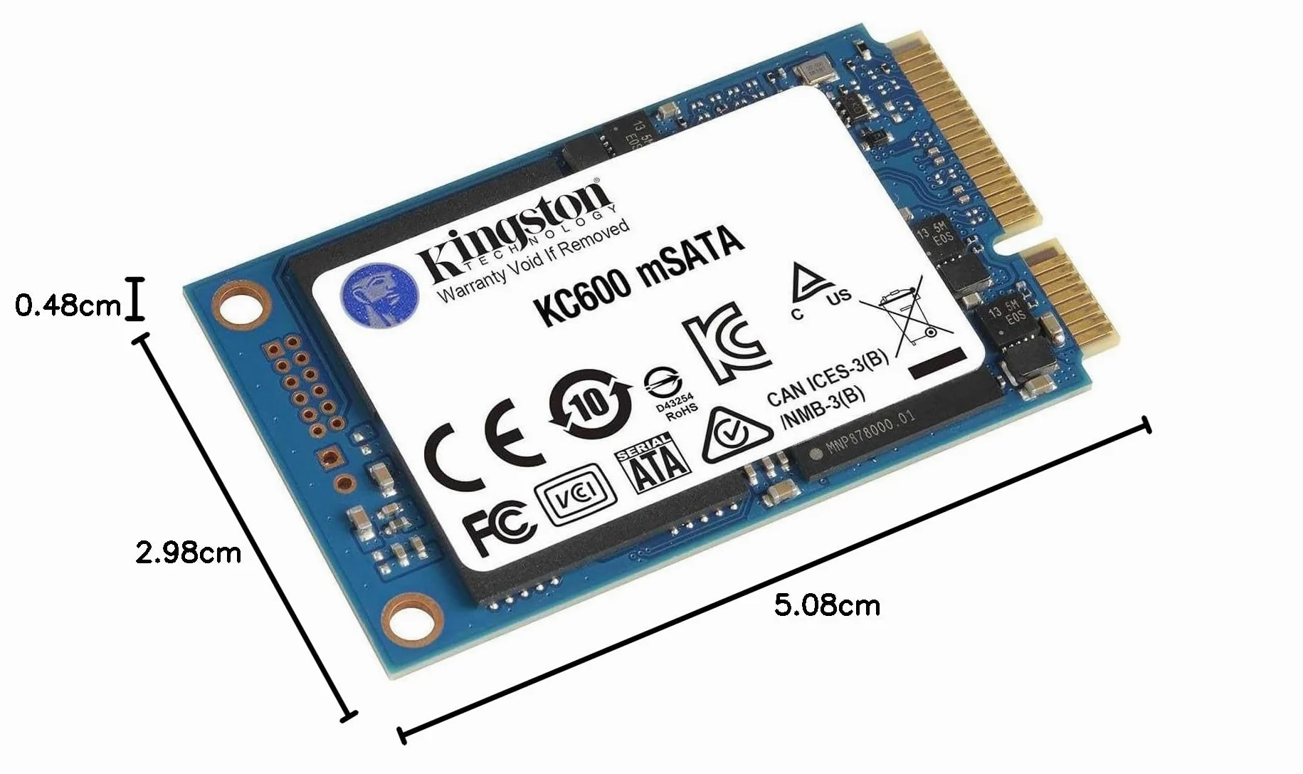 Kingston KC600 512G SSD SATA3 mSATA - SKC600MS/512G