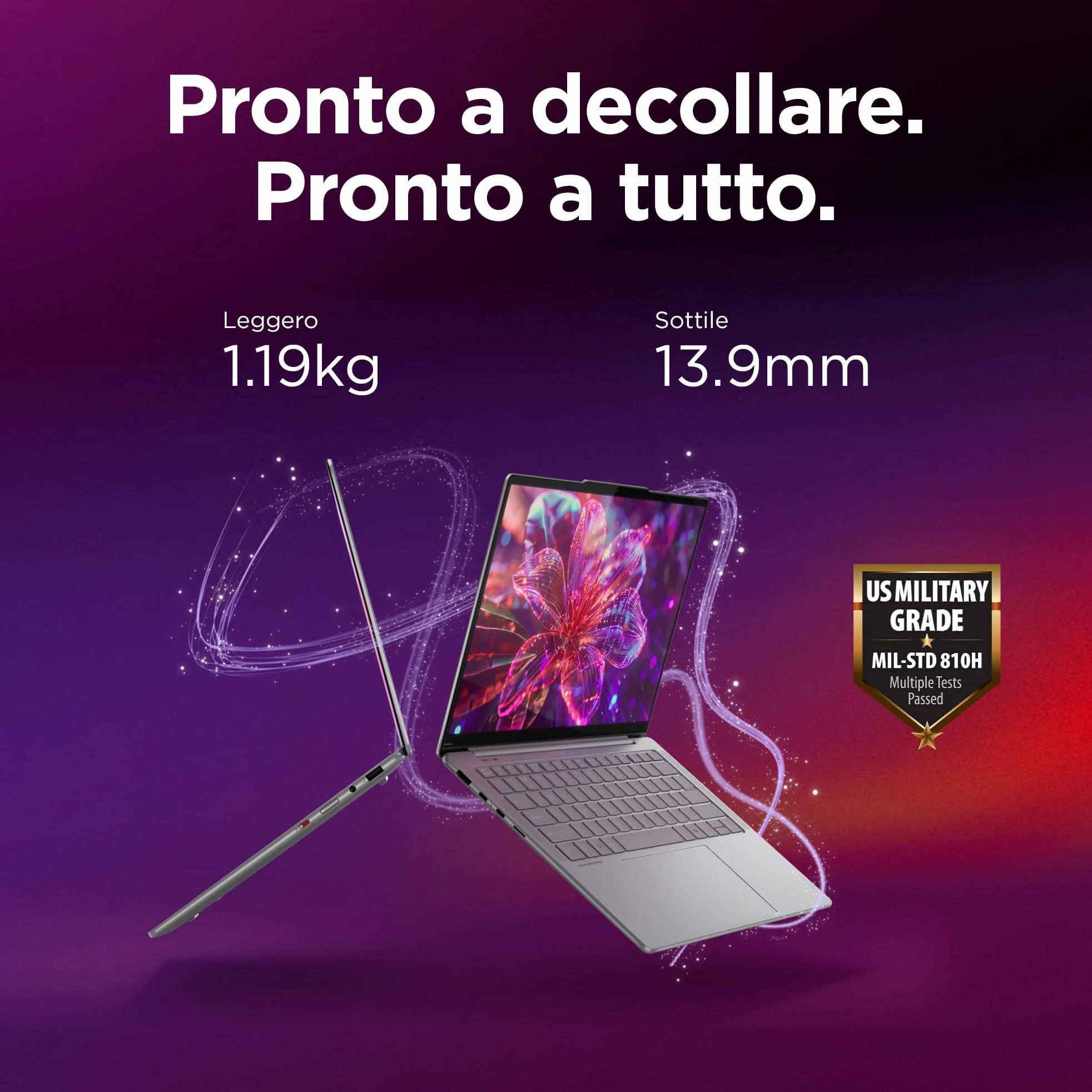 Lenovo Yoga Slim 7i Aura Edition Copilot+ PC Notebook 14'' OLED, Intel Core Ultra 5 226V, 16GB RAM, 512GB SSD, WiFi 7, Laptop in alluminio per Lavoro, Studio e Creatività - Caricatore non incluso