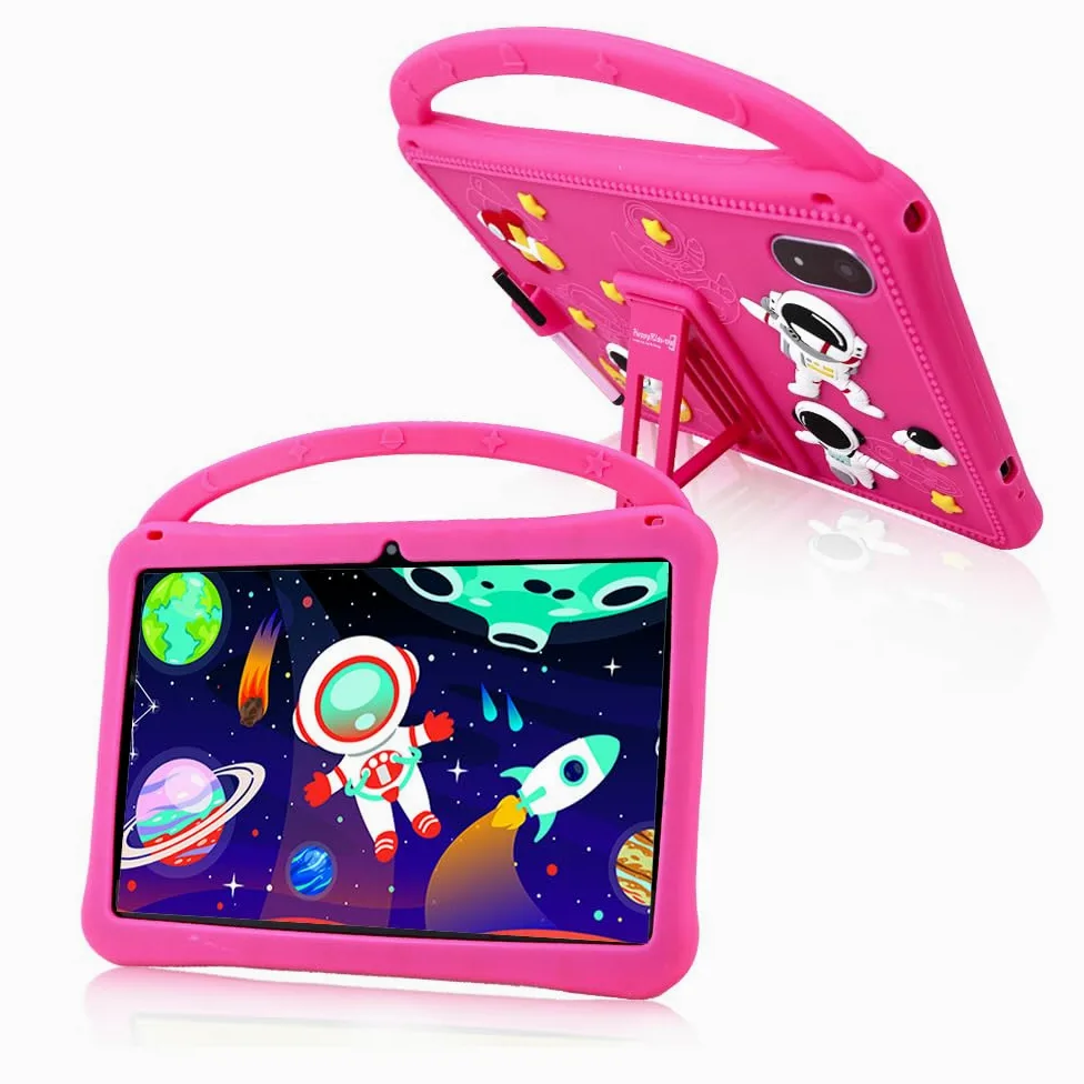 Veidoo Tablet Android da 10 pollici per bambini, 3 GB di RAM+32 GB ROM, tablet con custodia antiurto, WiFi, doppia fotocamera, schermo HD IPS, app per il controllo genitori, stilo incluso, giochi