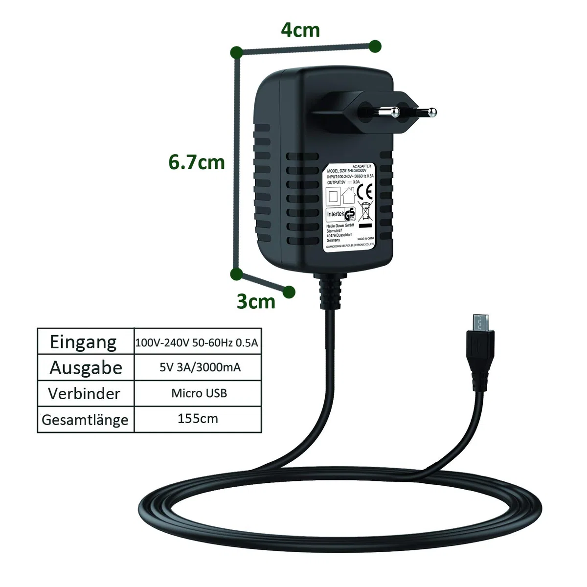 Caricatore 5V 3A per Raspberry Pi 3 Pi 2 Modele b Android Tablet Android Windows Mobile Phone Adattatore Caricatore Caricabatteria Alimentatore 5V 3A 3000ma Micro USB Caricabatterie