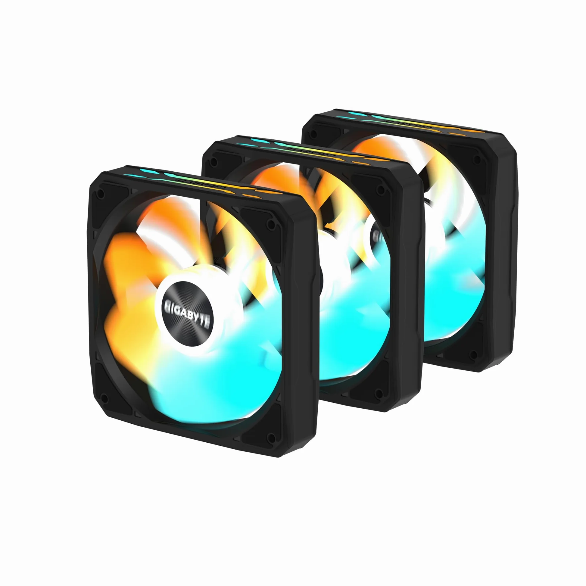 GIGABYTE GBT EZRVSFAN1203 - Ventola di raffreddamento da 120 mm, flusso d'aria elevato e funzionamento silenzioso, cuscinetto a manicotto resistente, dimensioni universali da 120 mm, telaio nero