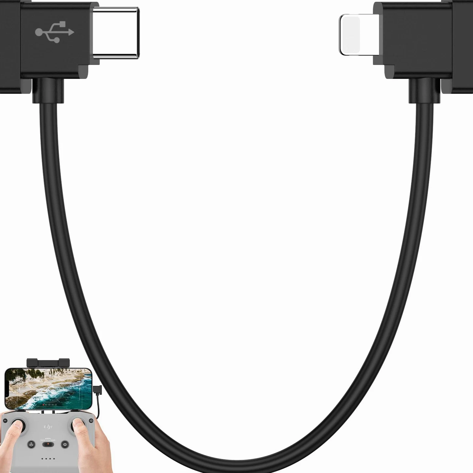 Cavo dati da Lightning a USB-C per controller DJI Drone RC-N1/N2/N3, Link per iPhone 14 13 12 11 Pro Max iPad, per DJI Mavic serie 3, Neo, Mini 4 3 Pro 2 SE, Air 3S 3 Drone, 0,3 m