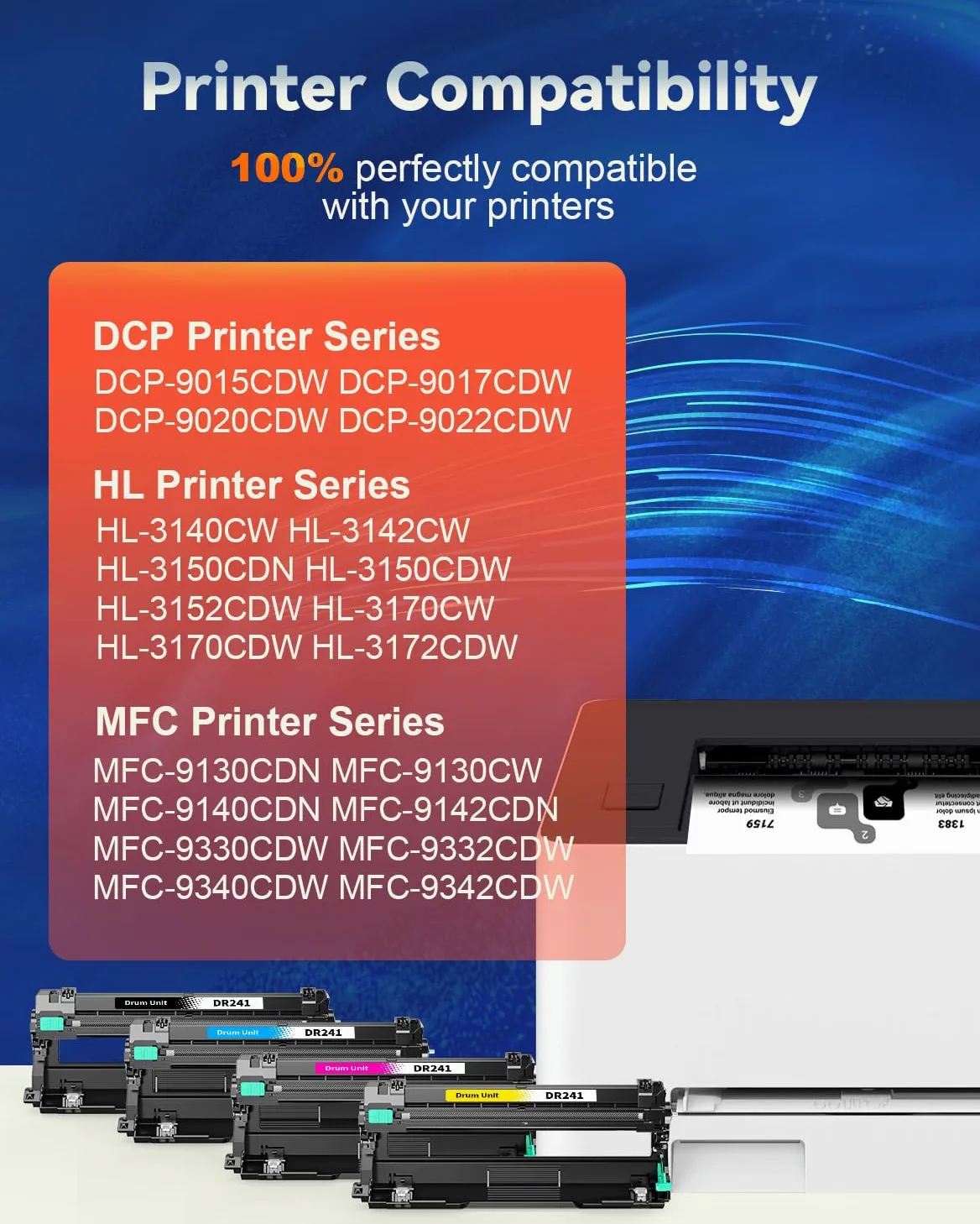 Skydo DR241CL Tamburo compatibile per Brother DR241 DR241CL Tamburo Compatibile per Brother DCP-9015CDW DCP-9017CDW HL-3140CW HL-3142CW MFC-9130CW MFC-9140CDN Stampanti