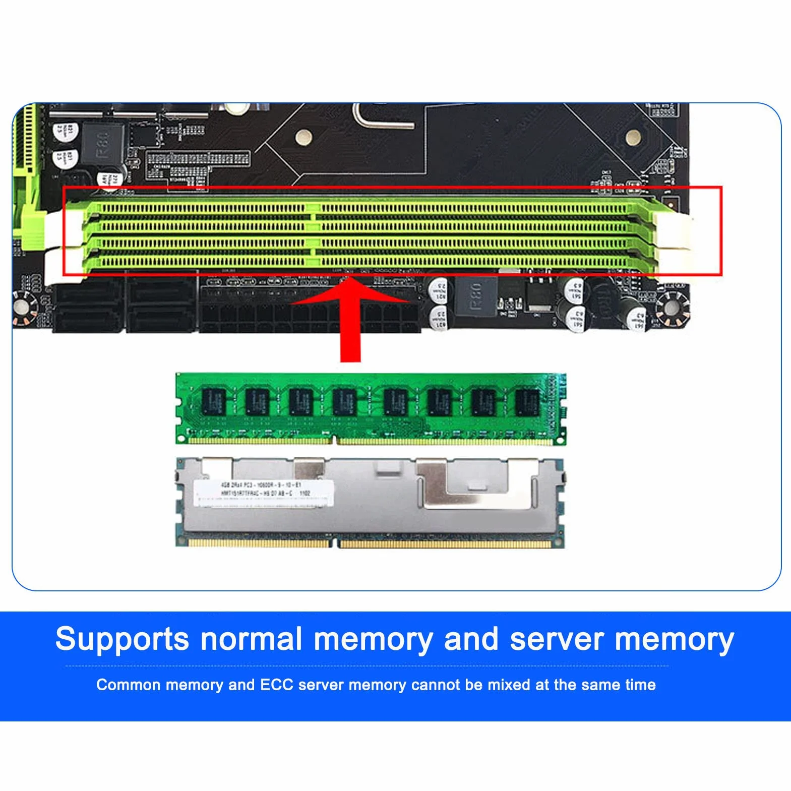 Cuifati Scheda Madre Desktop, Scheda Madre X58 LGA 1366 Gaming, 2 DIMM DDR3, Slot SATA 2.0, Slot per Scheda Grafica PCIE X16, Interfaccia di Rete RJ45