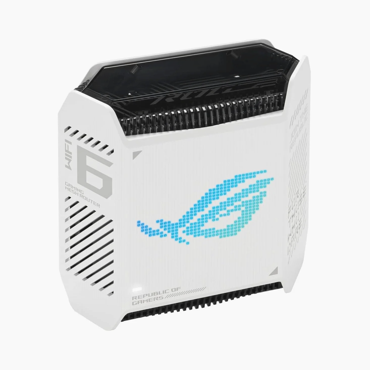 ASUS ROG Rapture GT6 - Mesh WiFi 6 Triple Band, Mobile Tethering, Per Modem Operatore e ONT, Porta 2.5 G 5,9 GHz, Copre oltre 500 mq, ASUS RangeBoost Plus, Sicurezza Internet Inclusa, 1 Pezzo, Bianco
