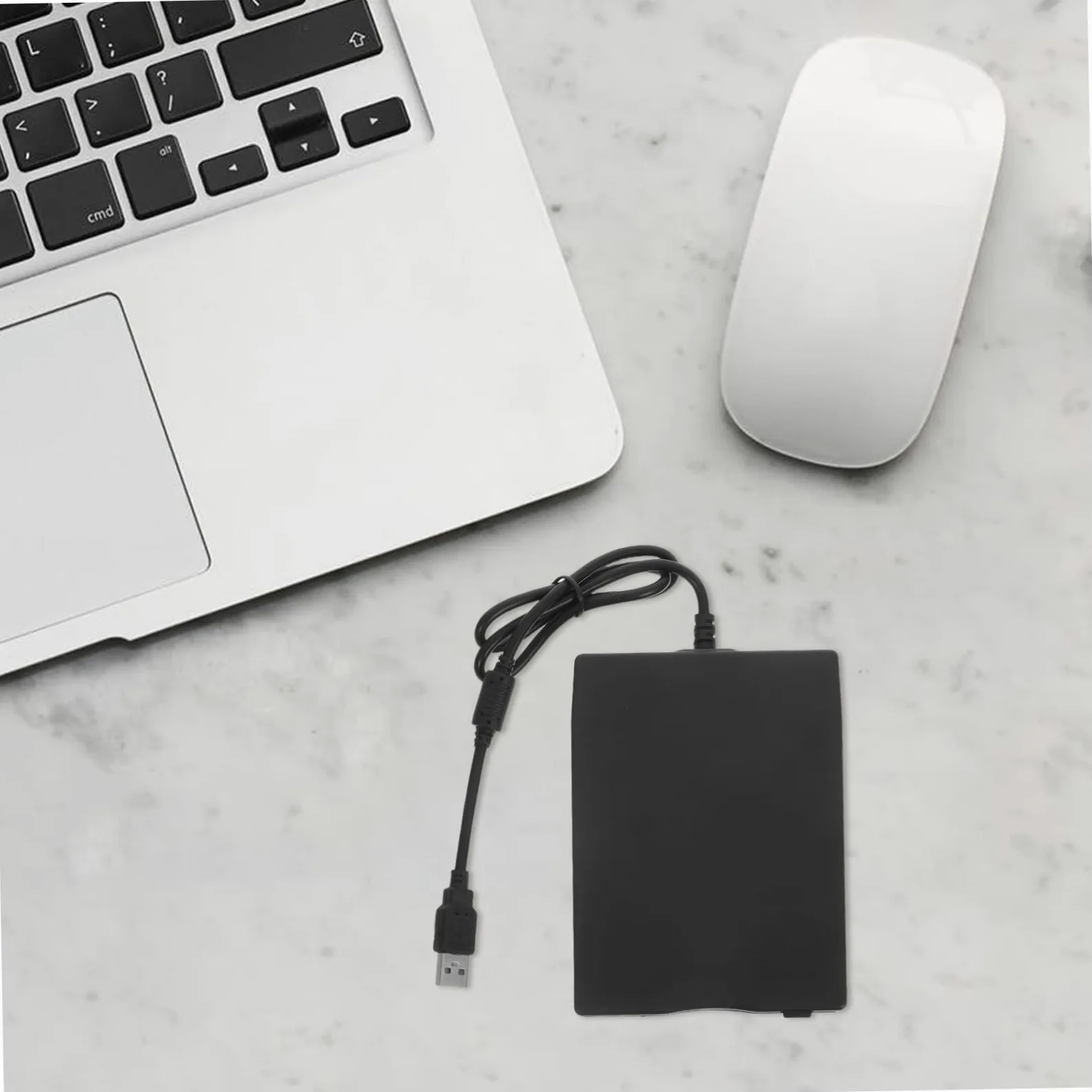 NUOBESTY Lettore di Dischetti Esterno USB 2.0 per Laptop e Desktop, Leggero, Compatibile con Sistemi Operativi, Nero Abs