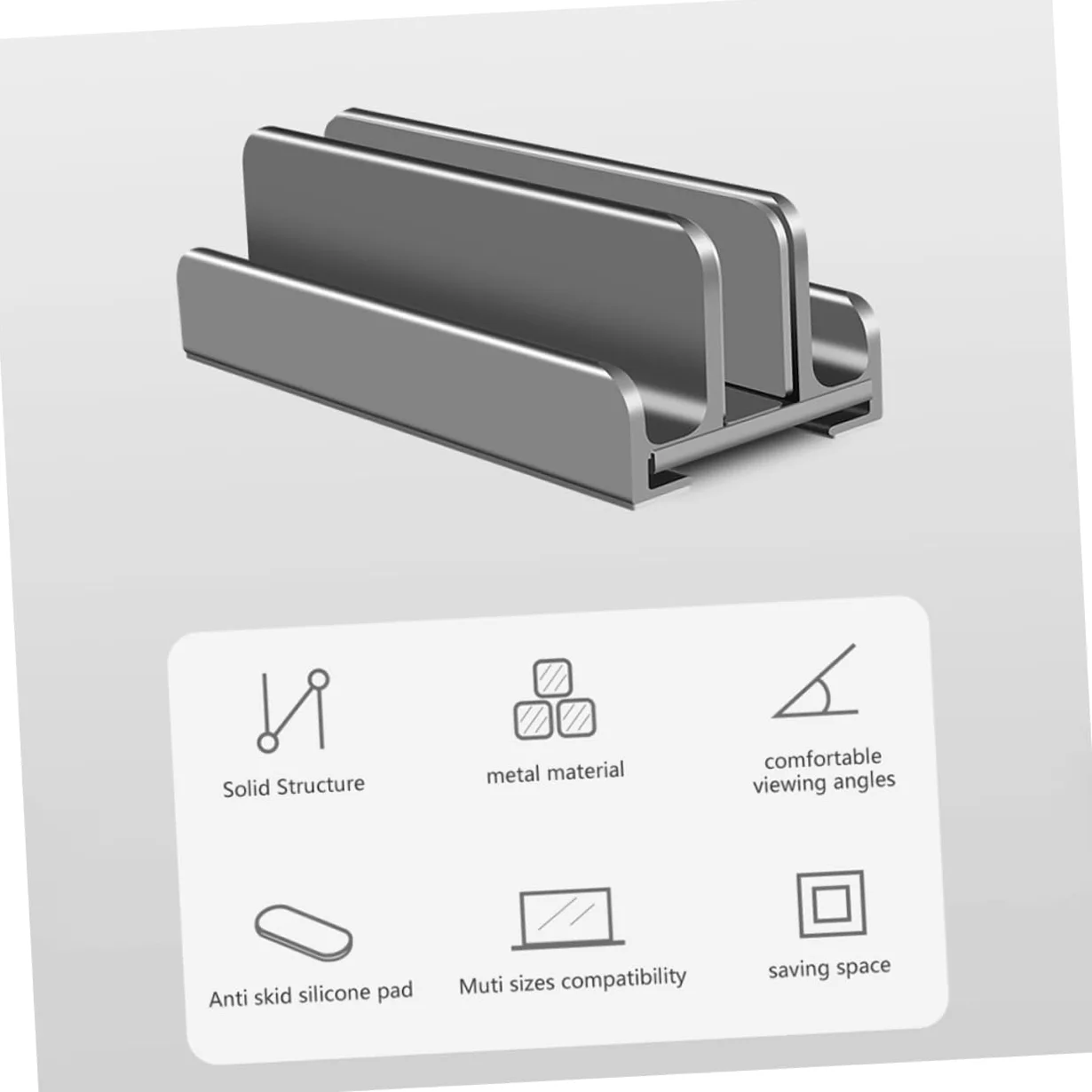 NUOBESTY Supporto Verticale Per Laptop in Alluminio Per Tablet e Telefono Regolabile Salvaspazio Per Casa e Ufficio