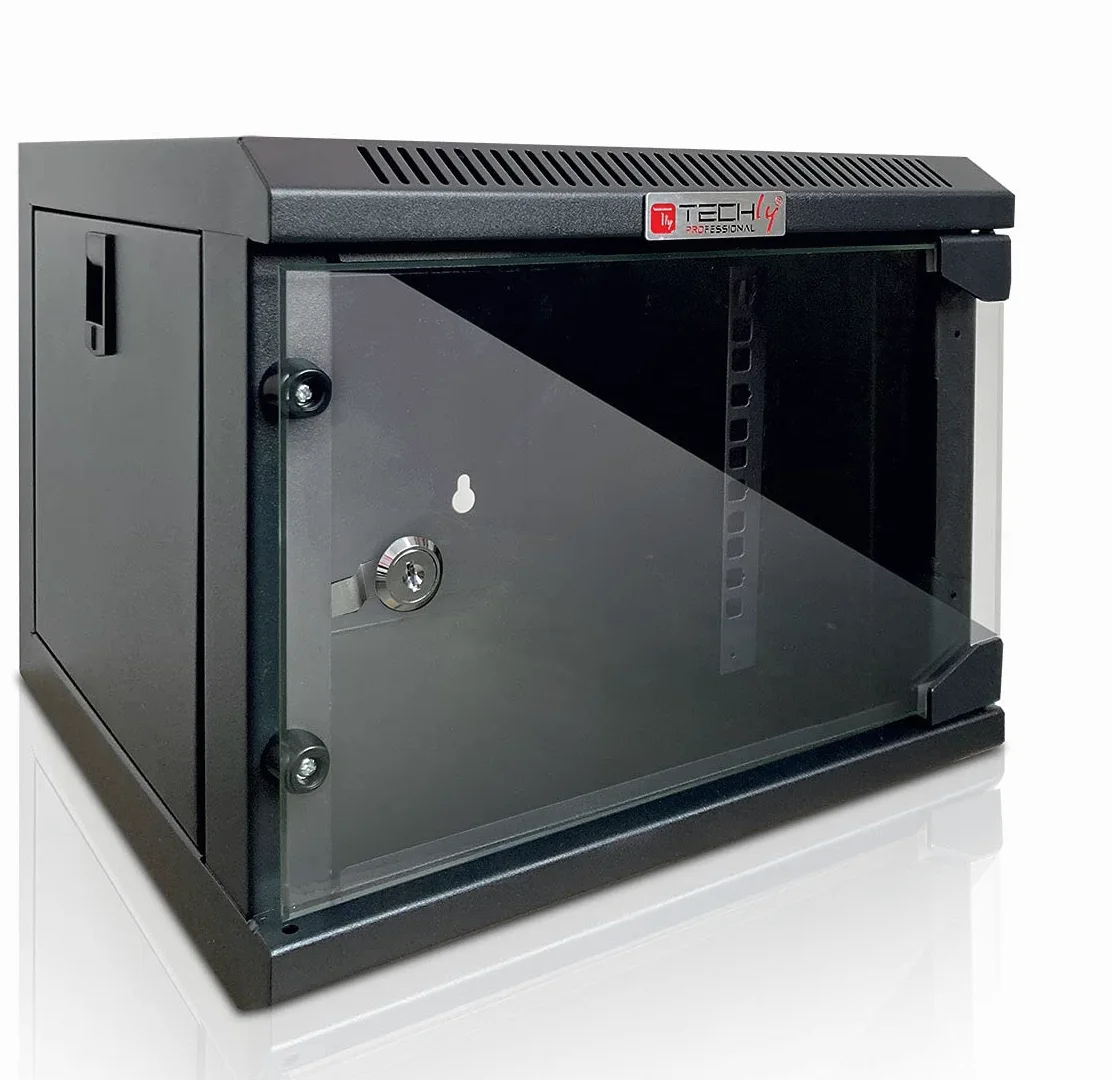 Techly Professional 362343 Armadio Rack 10" a Muro 4 unità Pannelli Asportabili Nero Nero