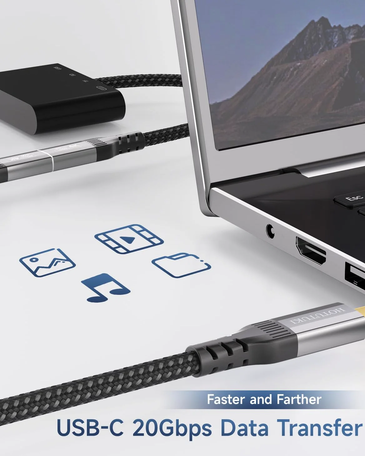 [2Pezzi 6m] Prolunga USB C 6m 100W 20Gbps USB 3.2 Gen2X2, Cavo Tipo C Maschio a Femmina Supporta 4K@60Hz Video, Extender USB C Compatibile Thunderbolt 4/3