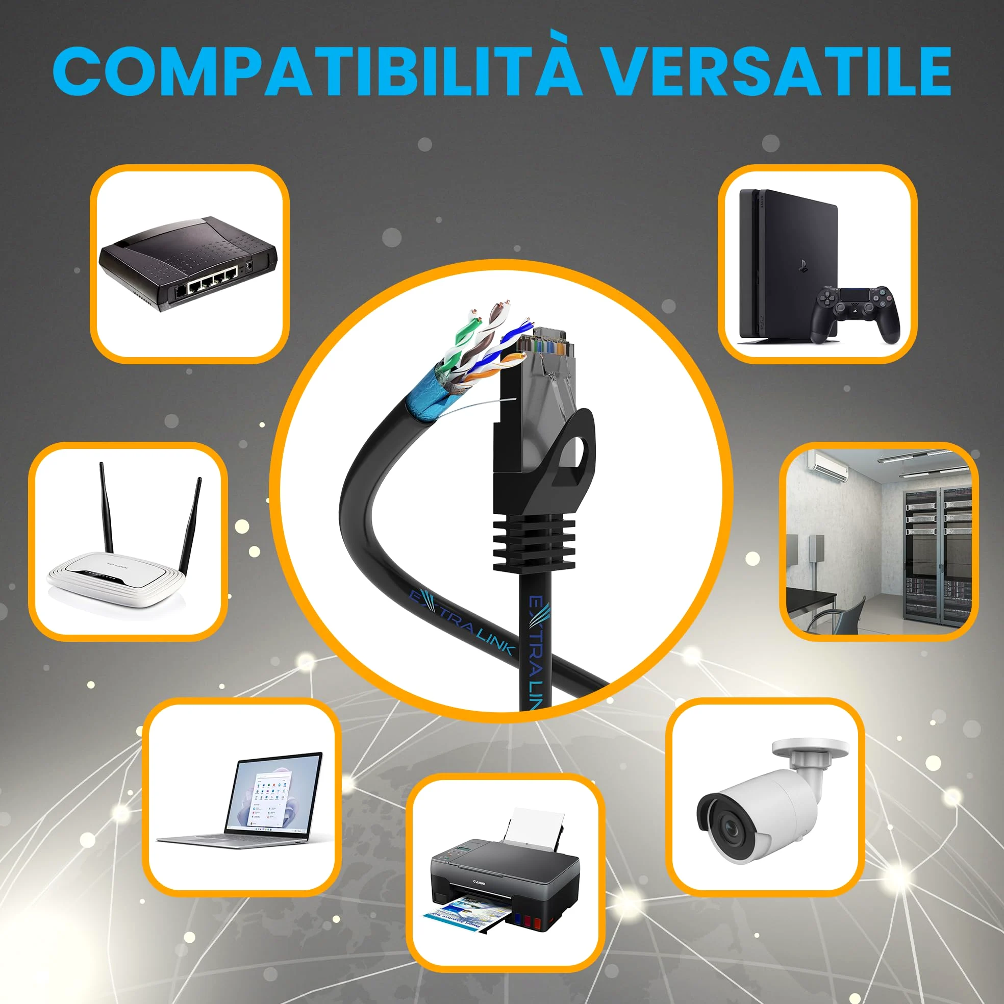 EXTRALINK Cavo Ethernet Esterno 305m CAT5e LAN F/UTP Schermato – 100% Rame Puro, Compatibile PoE, Guaina PE Resistente ai Raggi UV, Impermeabile e Durevole per Esterni