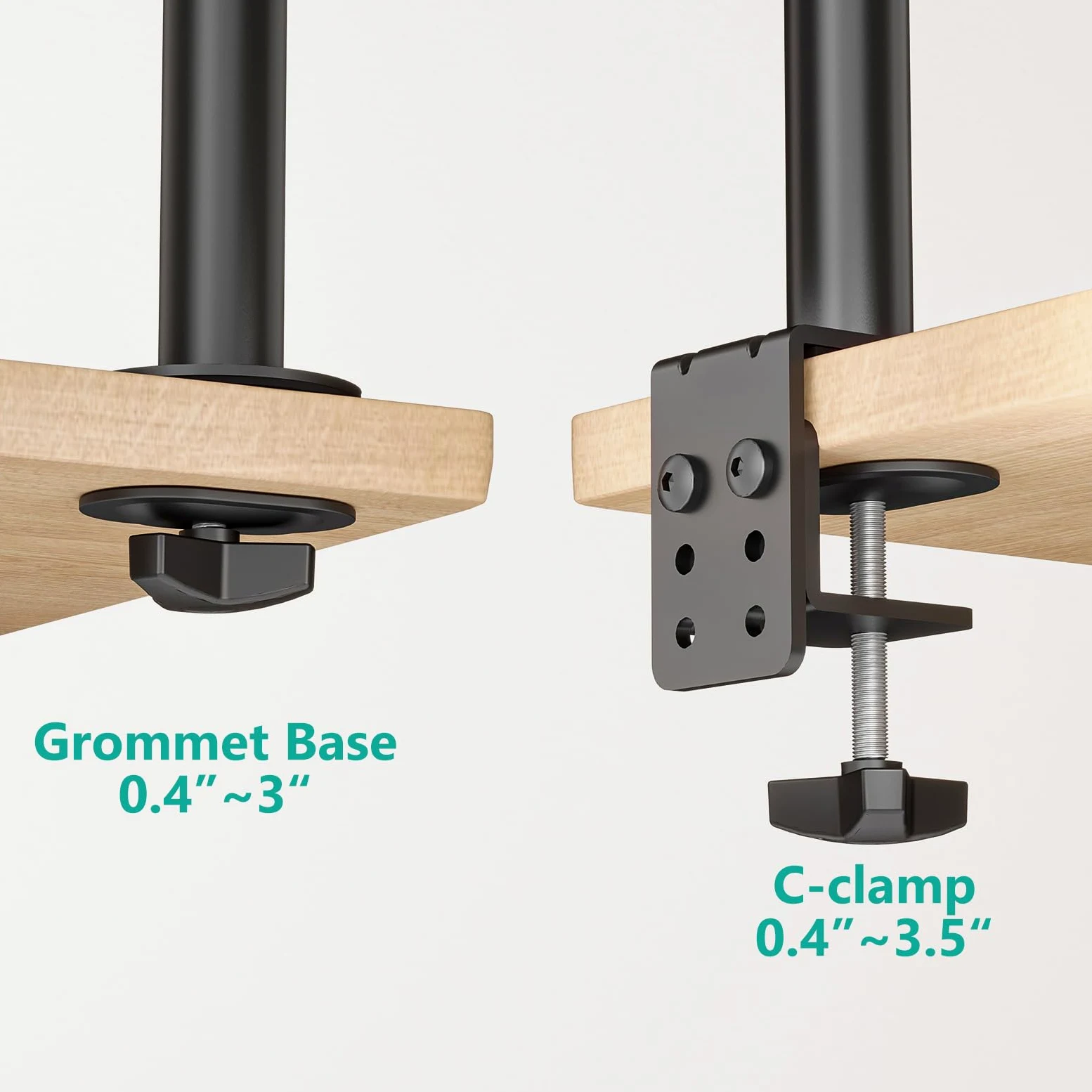 WALI Braccio singolo per monitor fino a 27", completamente regolabile, con inclinazione e rotazione, portata fino a 10 kg, VESA 75 e 100 mm, nero