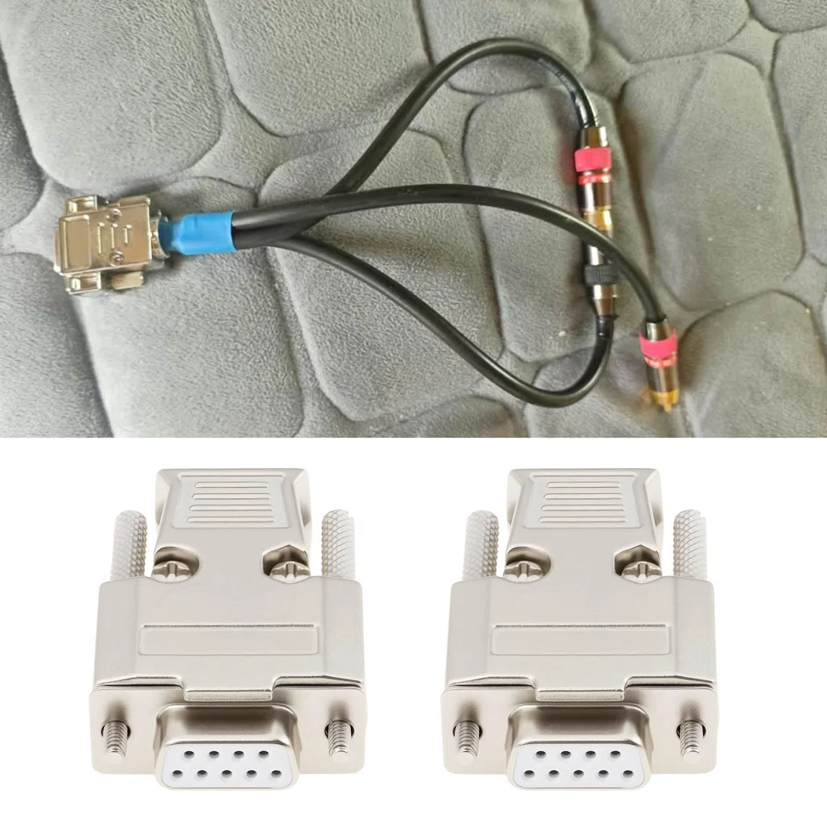 ECSiNG 2 Pezzi Adattatore Per Alloggiamento In Metallo Con Connettore Femmina DB9 RS232 A 9 Pin Con Pin Cavi Placcati In Oro