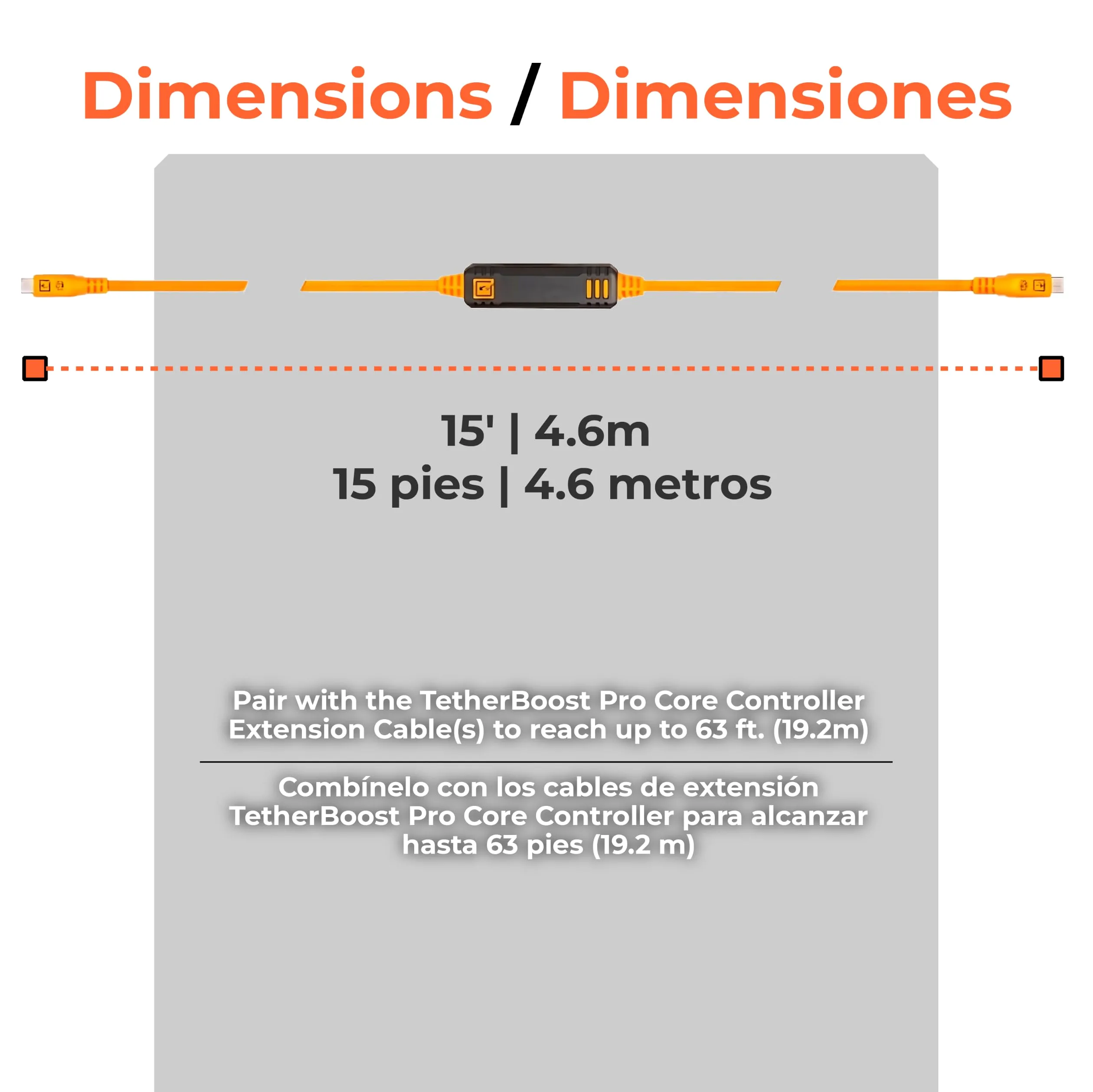 Tether Tools TetherPro USB-C Optima 10G diritta arancio 4,6m
