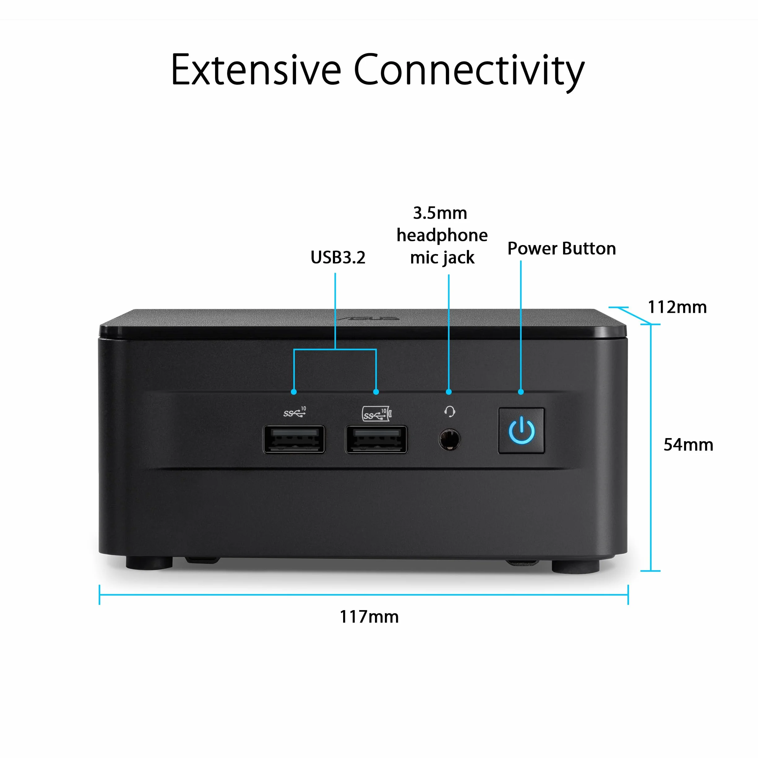 ASUS NUC 13, Mini PC Intel i5-1340p, RAM da 64 GB DDR4-3200, SSD M.2, Scheda Grafica Intel Iris Xe, Wi-Fi 6E, Bluetooth 5.3, Compatibile con Windows 10 e Windows 11 Home, Nero