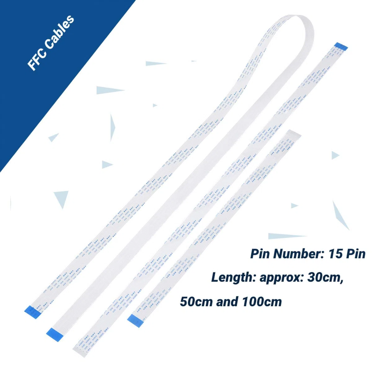 Akozon Cavo per fotocamera FFC, 15 Pin 30cm 50cm 100cm FFC Nastro Piatto Flessibile Cavo Per Fotocamera Lampone Pi Module