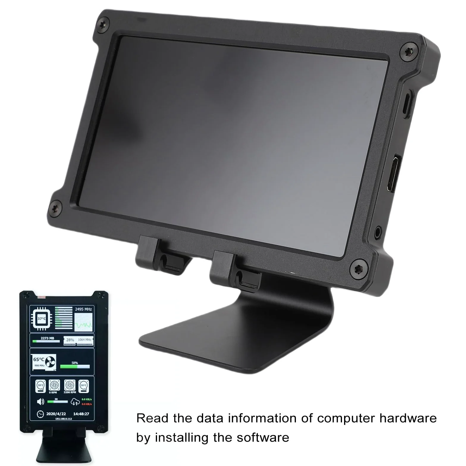 Bewinner Monitor Secondario da 7 Pollici per Computer, HDMI, Plug and Play, Display LCD Portatile, Schermo Rotabile per Giochi, Lavoro, produttività, Multitasking