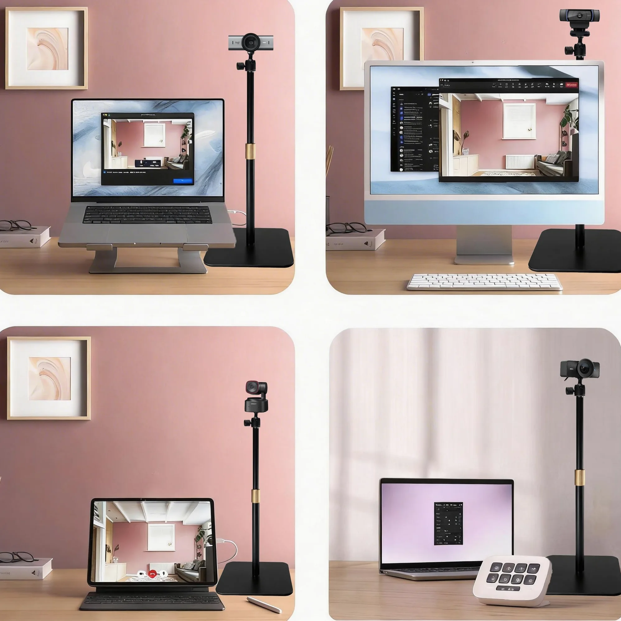 Supporto da tavolo per webcam Logitech MX Brio 4K, Brio 4K, Brio 500, C920s, C920