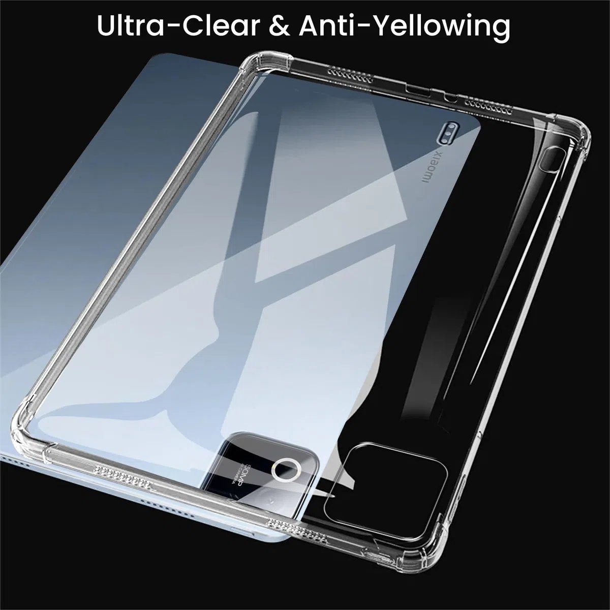 MEMELOKA Custodia per Xiaomi Pad 7/Pad 7 PRO 11.2 Pollici + 2 Pezzi Vetro Temperato, Cover Protezione in TPU Morbido Ultra-Sottile con Airbag in Silicone Rinforzato
