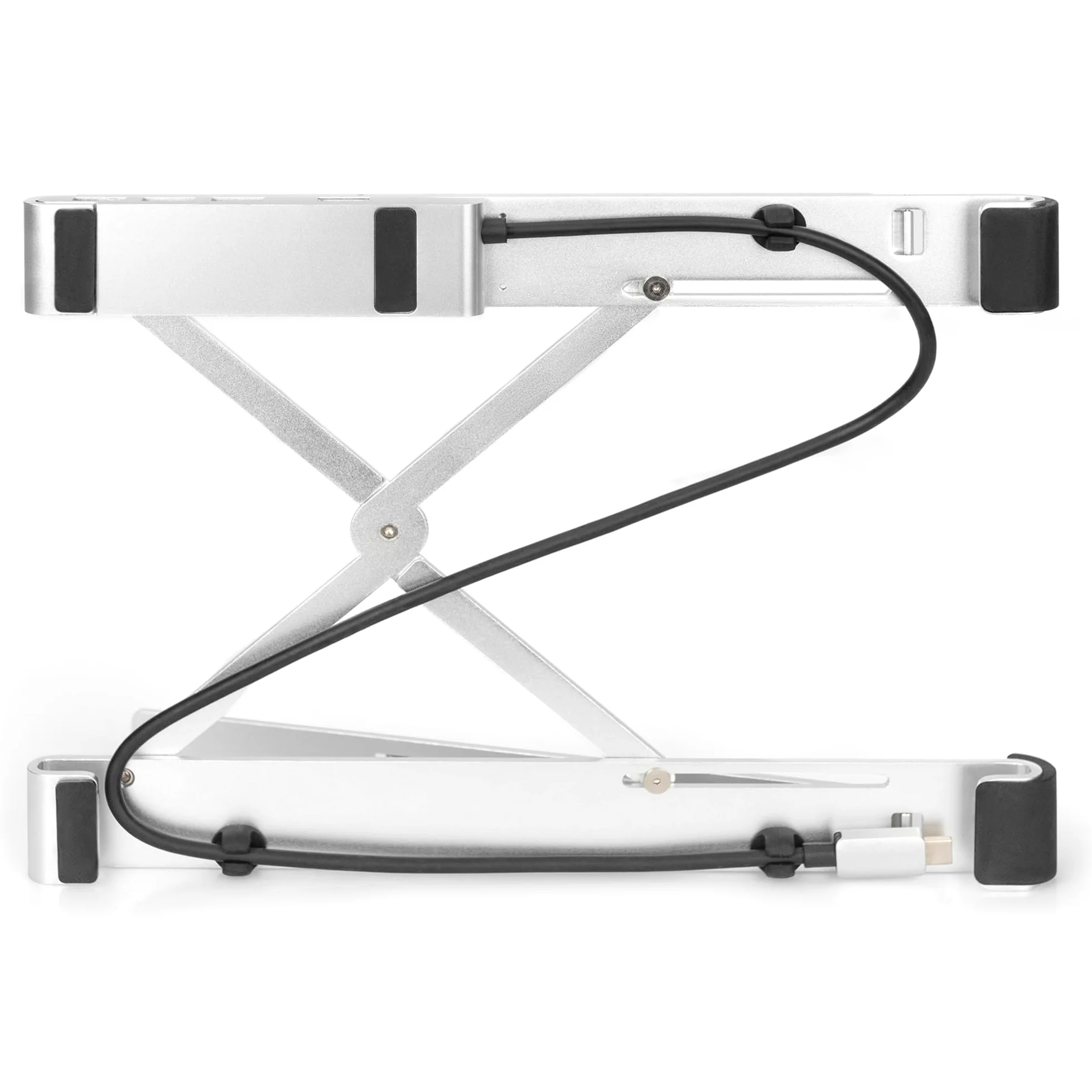 DIGITUS supporto per notebook con hub USB-C integrato - per laptop da 10-17" - angolo di inclinazione regolabile - 4x porte USB-A 3.2 Gen1-1x porta USB-C 3.2 Gen1-5 Gbit/s - Power Delivery 3.0