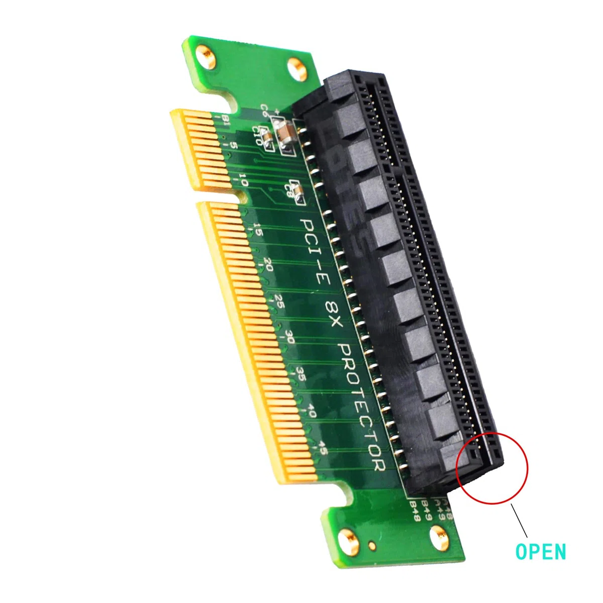 WLGQ PCIE X8 Protector Riser Card, PCI-E PCI Express 90 gradi maschio a femmina adattatore, confezione da 2