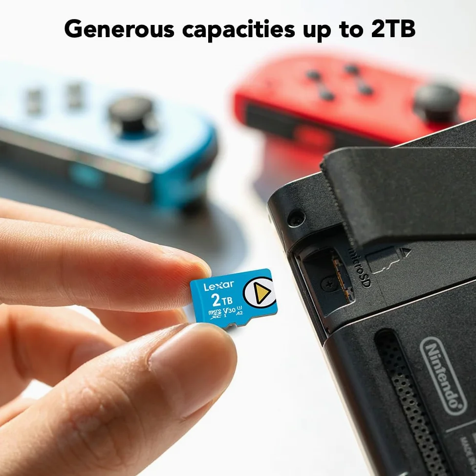 Lexar Scheda di memoria microSDXC da 512 GB, UHS-I, C10, U3, V30, A2, video 4K, lettura fino a 160 MB/s, archiviazione estesa per Nintendo Switch, dispositivi di gioco, smartphone, tablet