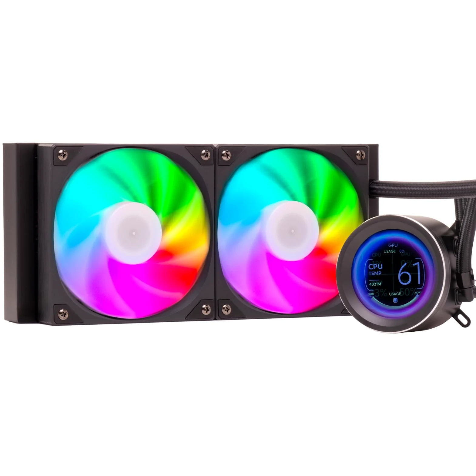Itek Dissipatore a Liquido Arctic Sphere 240mm con Display LCD 2.8", Ventole ARGB PWM, Compatibilità Universale CPU e Software di Controllo