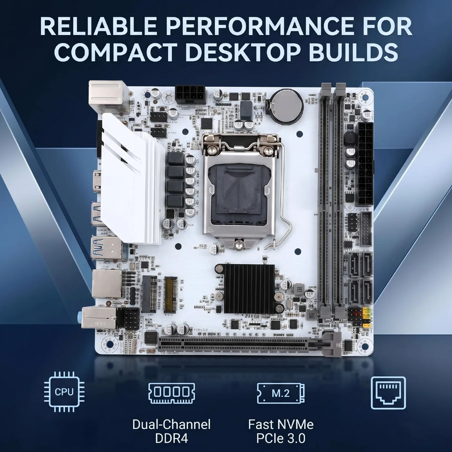 Annadue Scheda Madre H510 ITX, LGA1200 DDR4 64 GB M.2 NVMe PCIe 3.0 X4 | PCB Compatto da 170x170 Mm, DDR4 a Doppio Canale 3200 MHz, Slot PCIe 4.0 X16, Porte VGA e HDMI, per PC Desktop e Build SFF