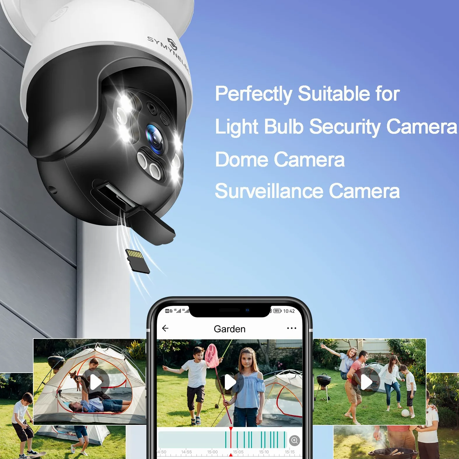 Scheda di memoria SYMYNELEC TF da 128 GB, ad alta velocità, Full HD, classe 10, scheda di memoria TF per computer/fotocamera/telefono/dash cam/tablet/PC