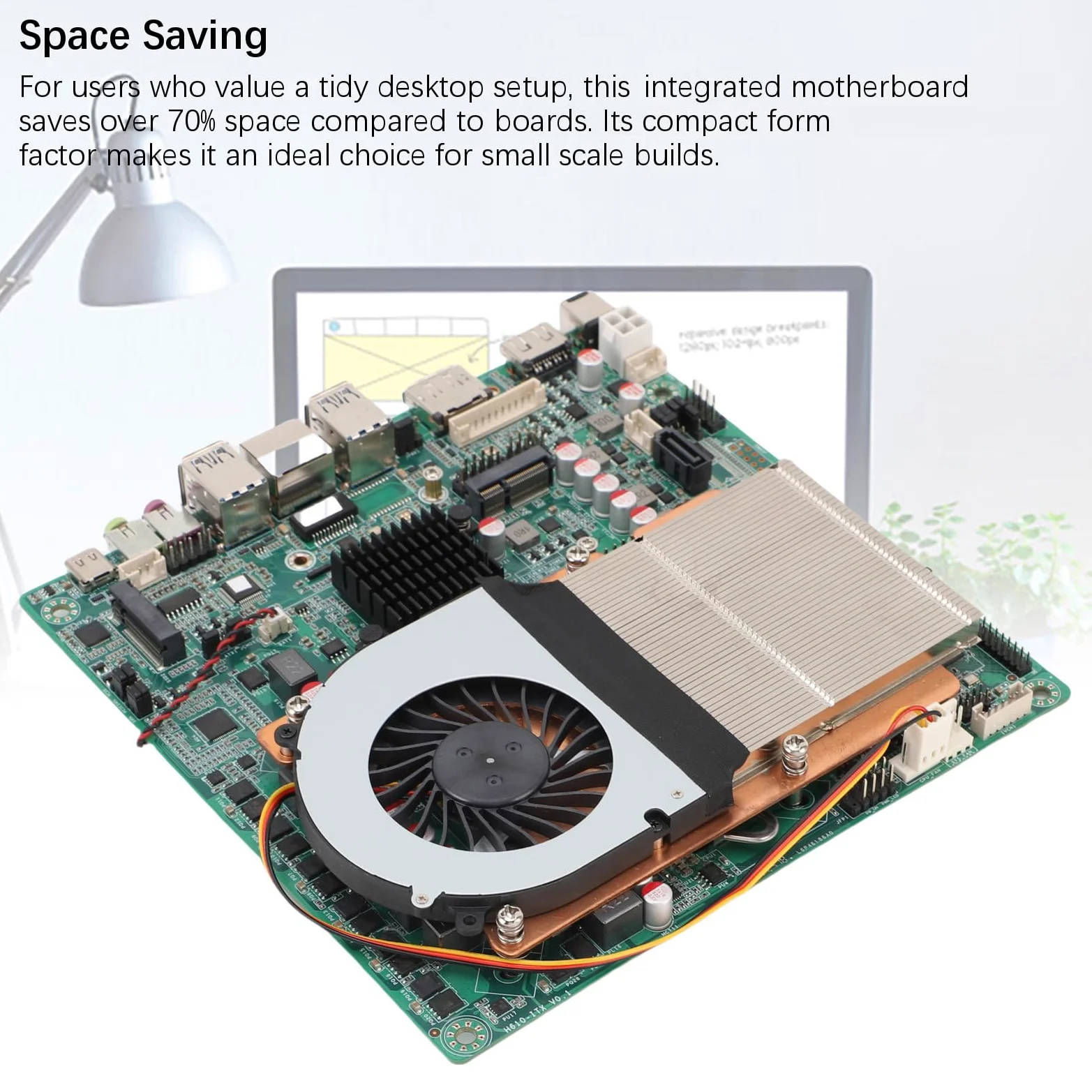 Scheda Madre ITX, Doppio DDR4 64GB RAM USB 3.0 Slot M.2 Ad Alta velocità, con Radiatore in Rame Ultra Sottile e Connettori di Alimentazione ATX, per Processore LGA1700 PC HTPC