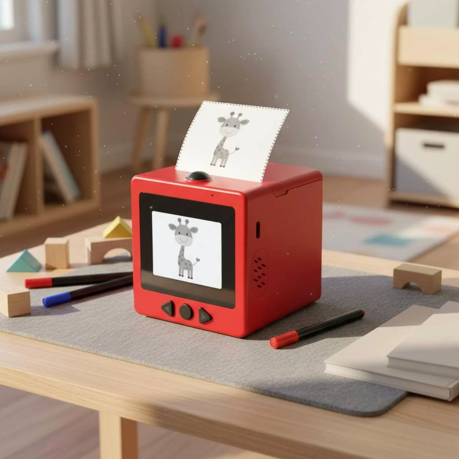 Stampante Fotografica per Bambini Stampante Foto Stampante Adesivi Mini Stampante Portatile con Stampa Monocromatica E Schermo 2.4 Pollici in Plastica, Array, Bianco
