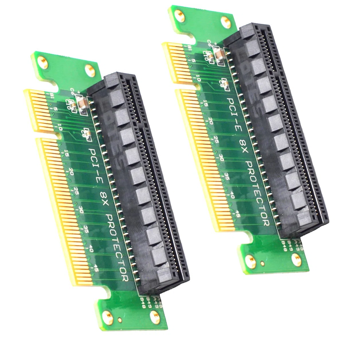 WLGQ PCIE X8 Protector Riser Card, PCI-E PCI Express 90 gradi maschio a femmina adattatore, confezione da 2