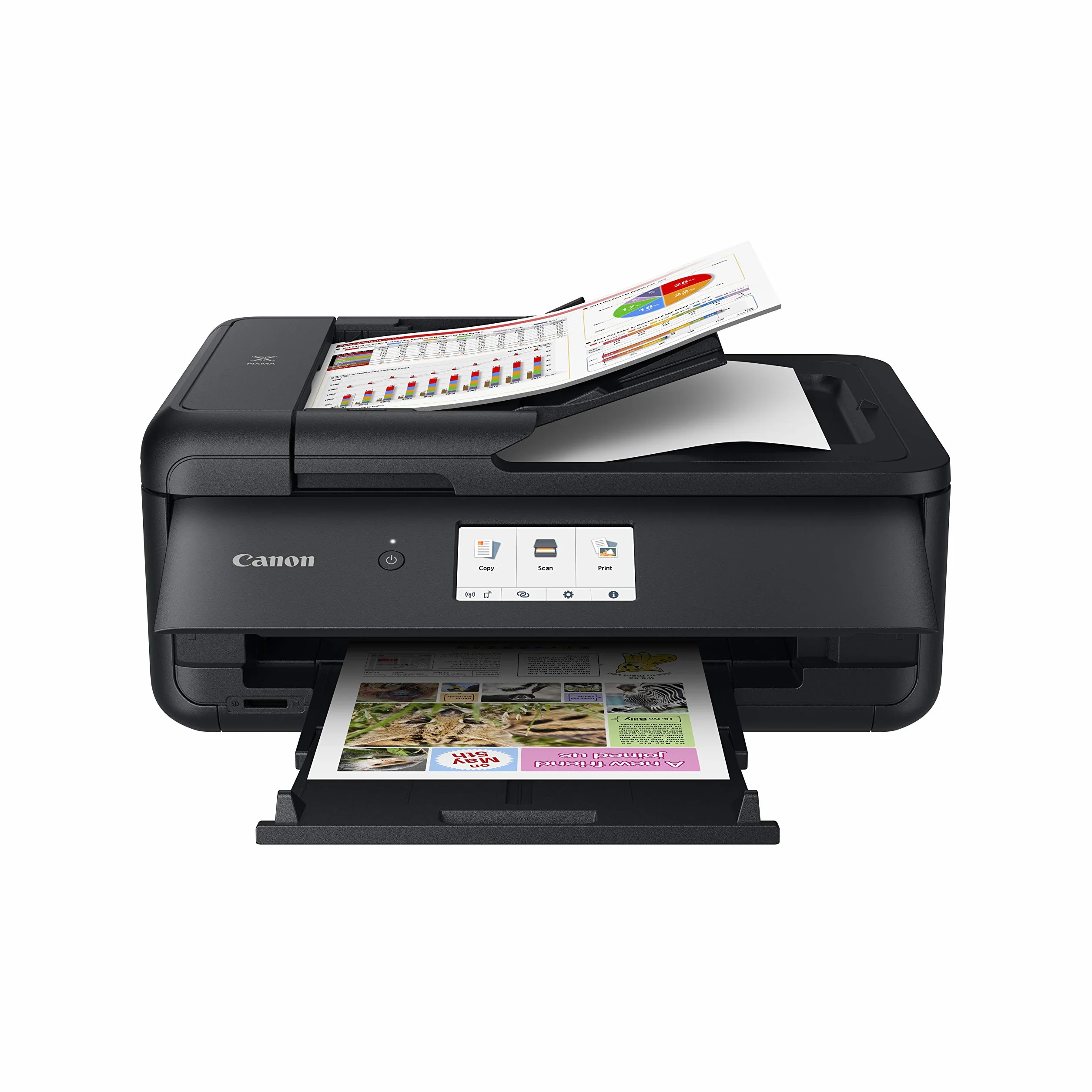 Canon PIXMA TS9550a stampante fotografica A3 multifunzione, Alimentatore automatico di documenti, WIFI, touch screen 4,3 pollici, 5 inchiostri separati, doppia alimentazione carta, colore nero