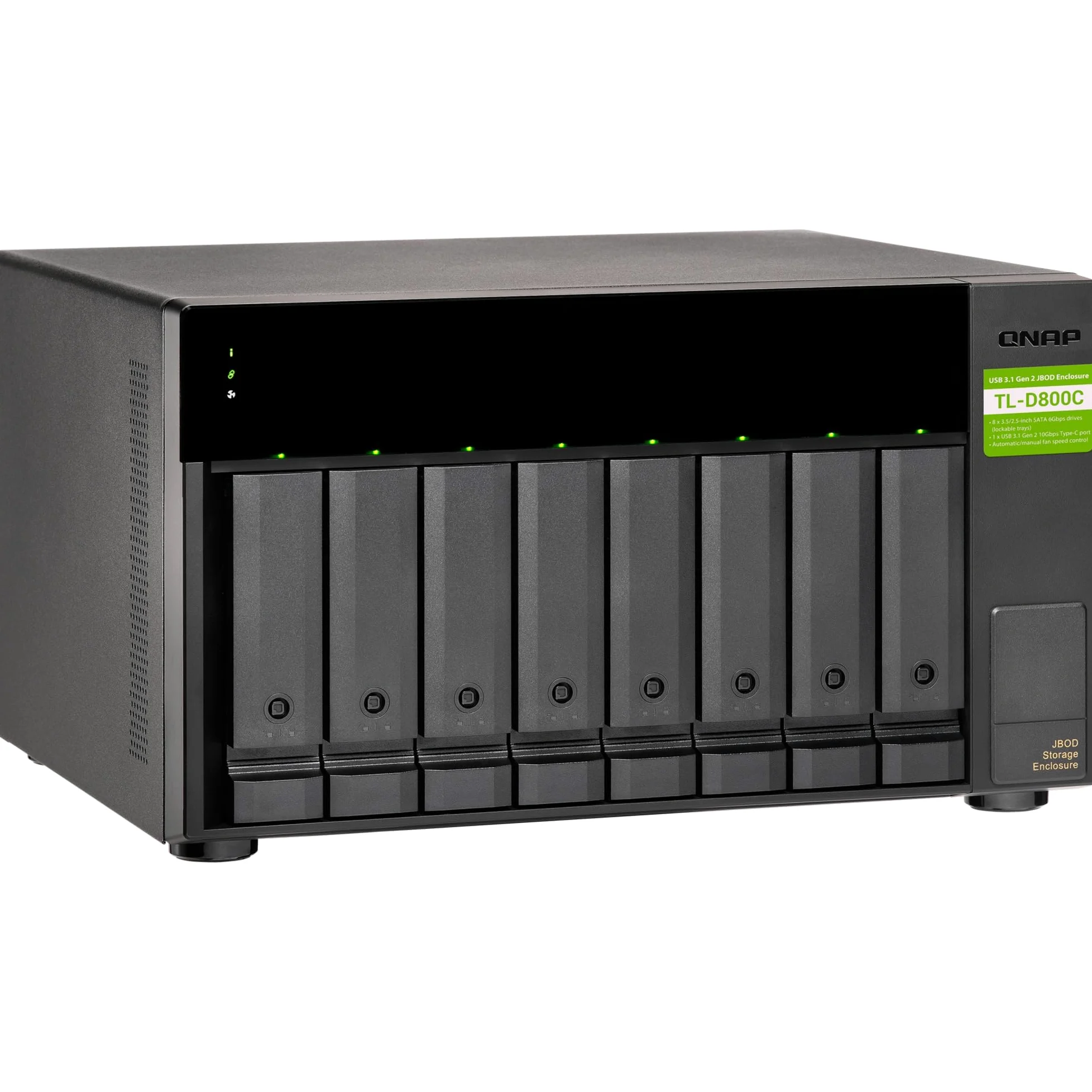 Qnap TL-D800c FestplatteN-Array Jbod 8-Bay Sata Usb 3.2 Gen 2 Extern (extern)