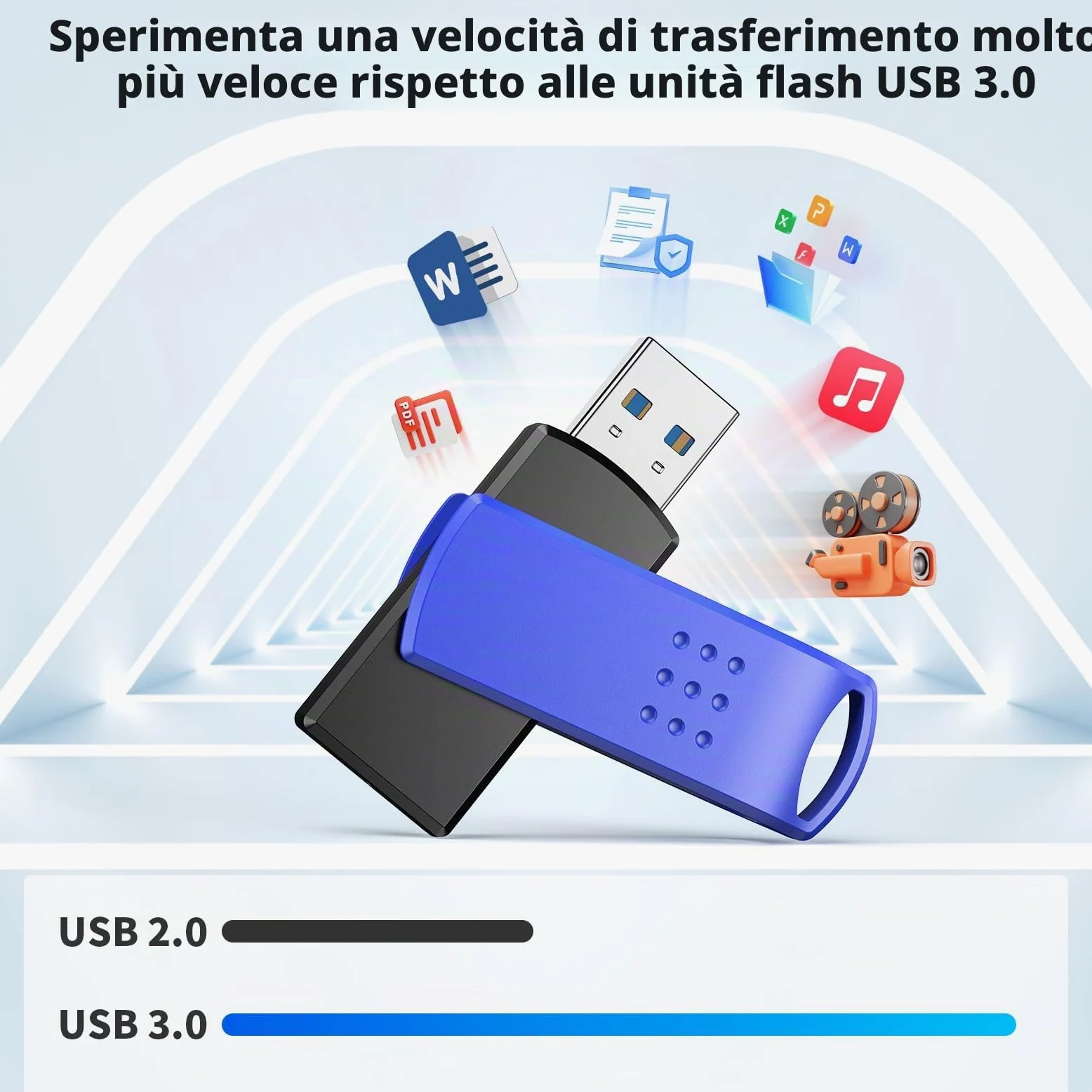 KOOTION Chiavetta USB 64 GB USB 3.0 5 Pezzi Pennetta USB 64GB Piccolo e Leggero Pen Drive 5 Pack Chiavetta 64GB 3.0 Nero Set Penne 64GB Con indicatore LED Para Ordenador/TV/Coche/Player, ect