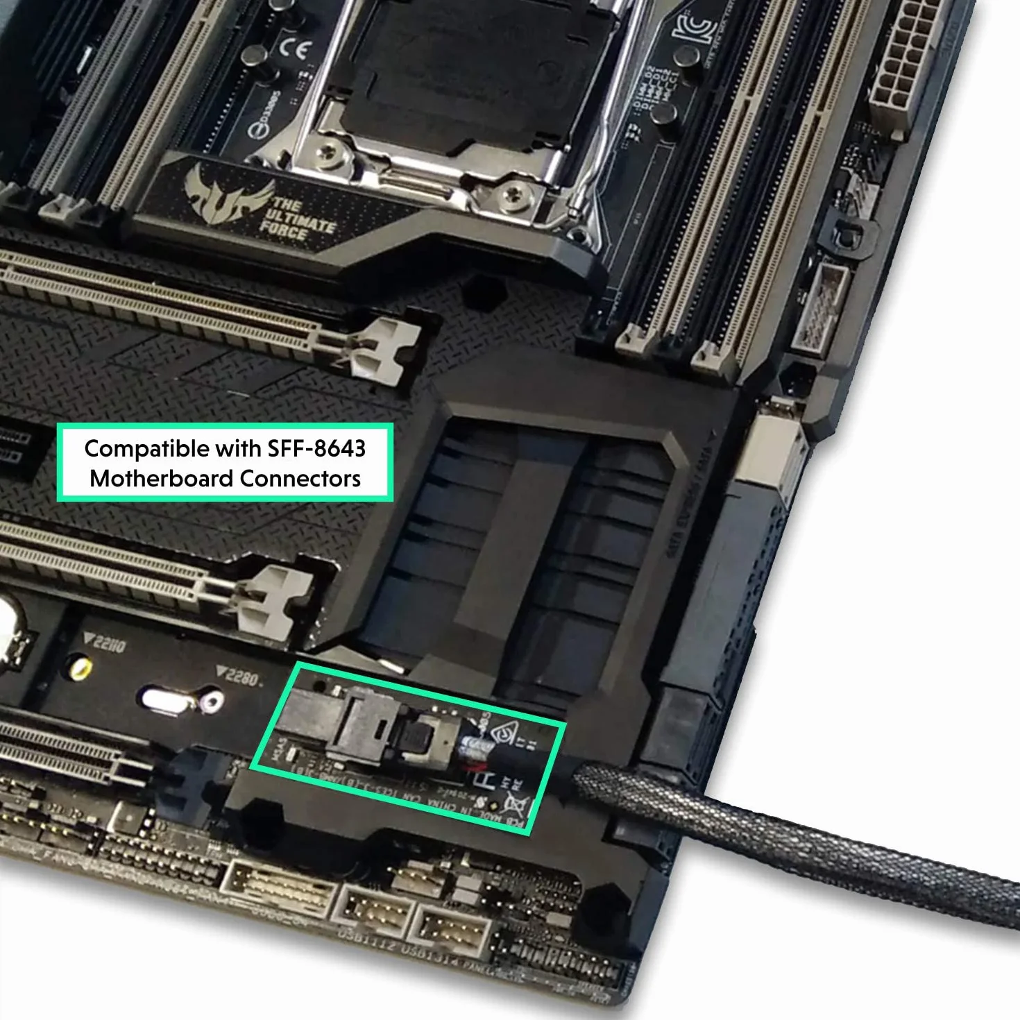 LINKUP - Internal 16G U.2 Cable (85Ω 85ohm PCIe Gen 4 Mini SAS HD to U.2/SFF-8643 to SFF-8639 Cable) with SATA Power - 0.9 meters/3 feet