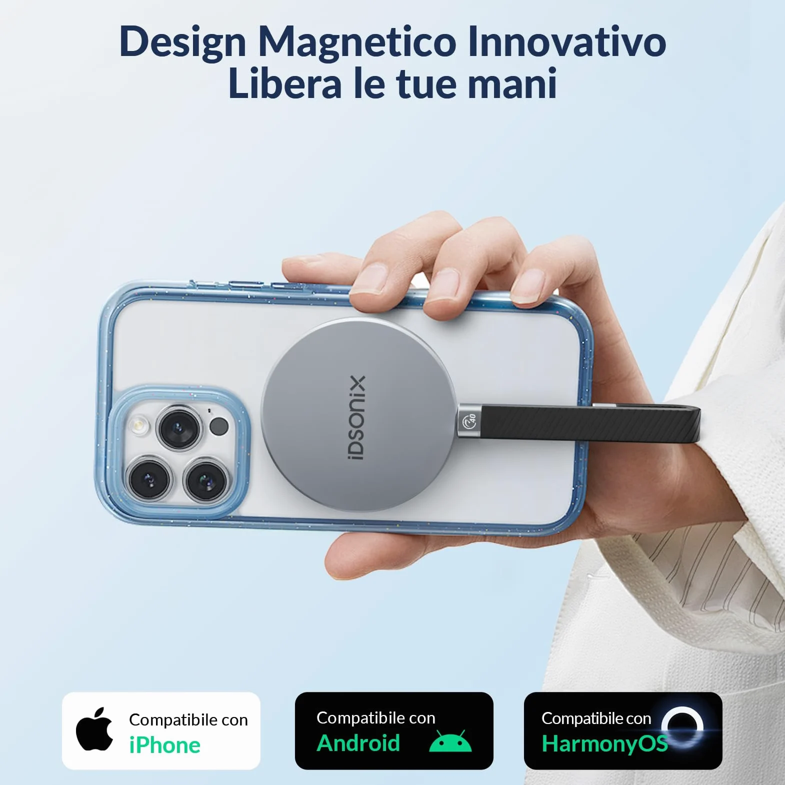 iDsonix SSD portatile magnetico da 2 TB per iPhone, unità a stato solido esterna fino a 4000 MB/s, supporta ProRes HDR Record e Store, compatibile con tablet, laptop, fotocamera, iPhone 15 e superiori