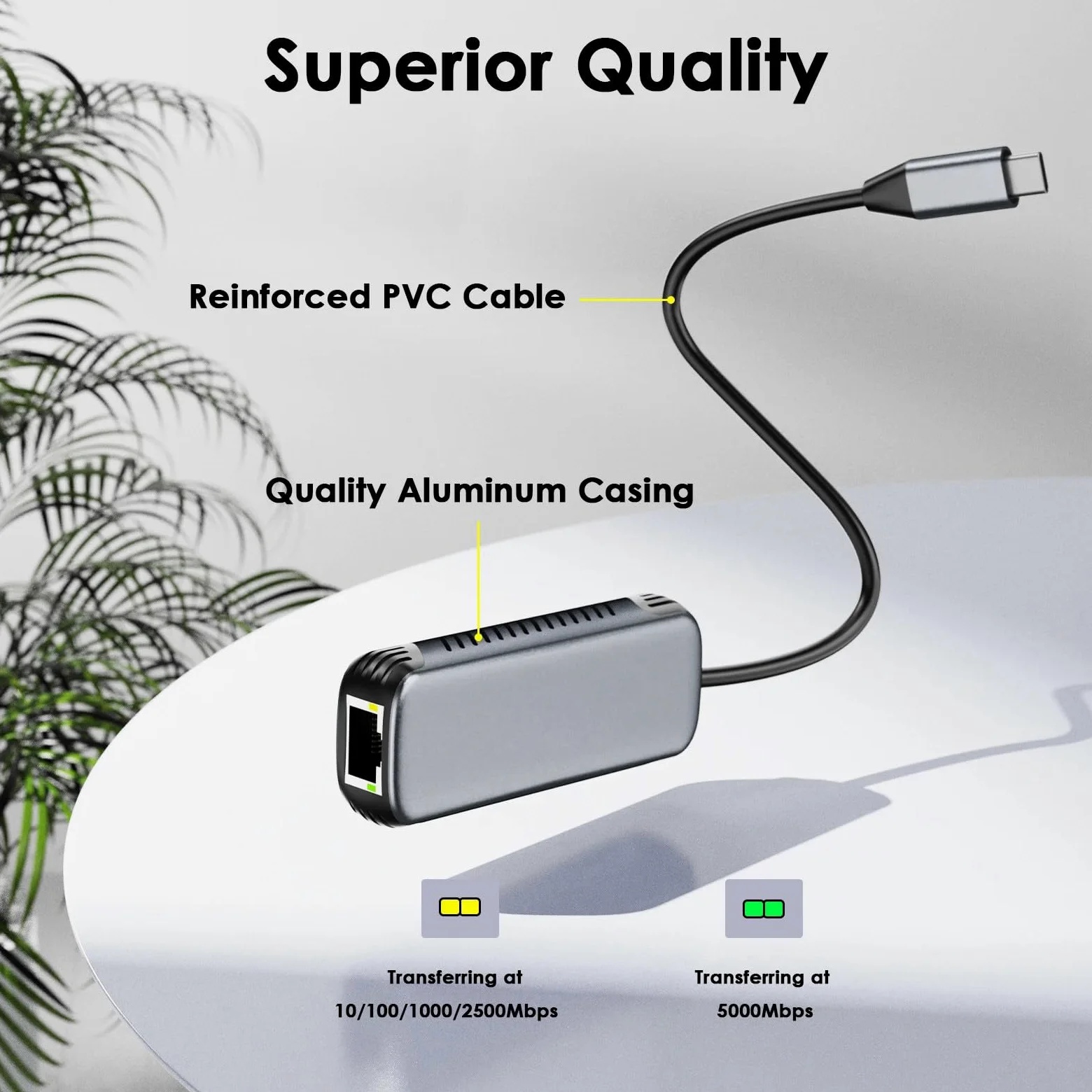 Adattatore Ethernet da 5 Gbps Rete Gigabit Convertitore Internet da RJ45 a Tipo C per laptop Desktop Tipo C Gigabit