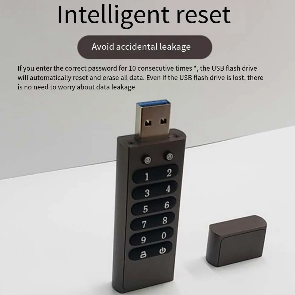 USB criptato portatile con funzione di blocco automatico e velocità di trasferimento USB 3 0 per backup senza sforzo