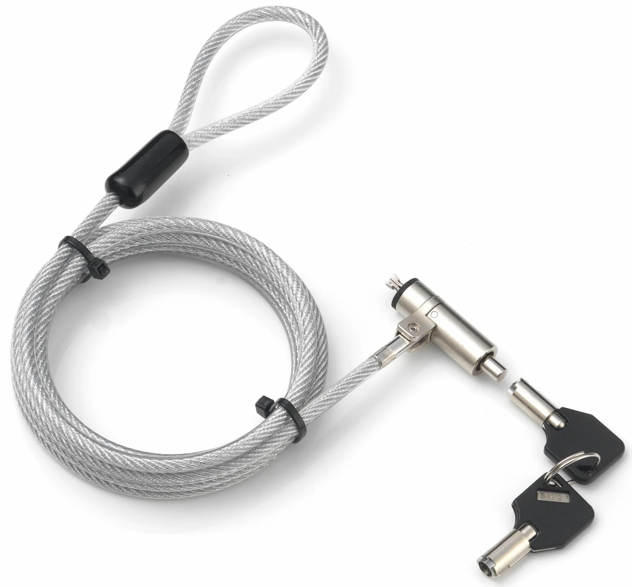 Techly 108262 Lucchetto con Sistema di Sicurezza Wedge-Lock per Notebook Cavo 1,8m Silver