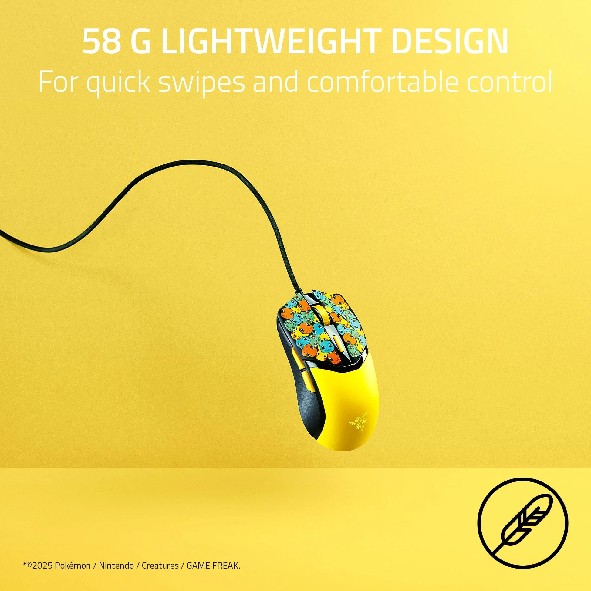 Razer Cobra - Mouse da gioco cablato da 58 g leggero, interruttori ottici Gen-3, illuminazione RGB Chroma, sensore ottico preciso 8500 DPI - Piedi per mouse 100% PTFE, cavo Speedflex - Edizione