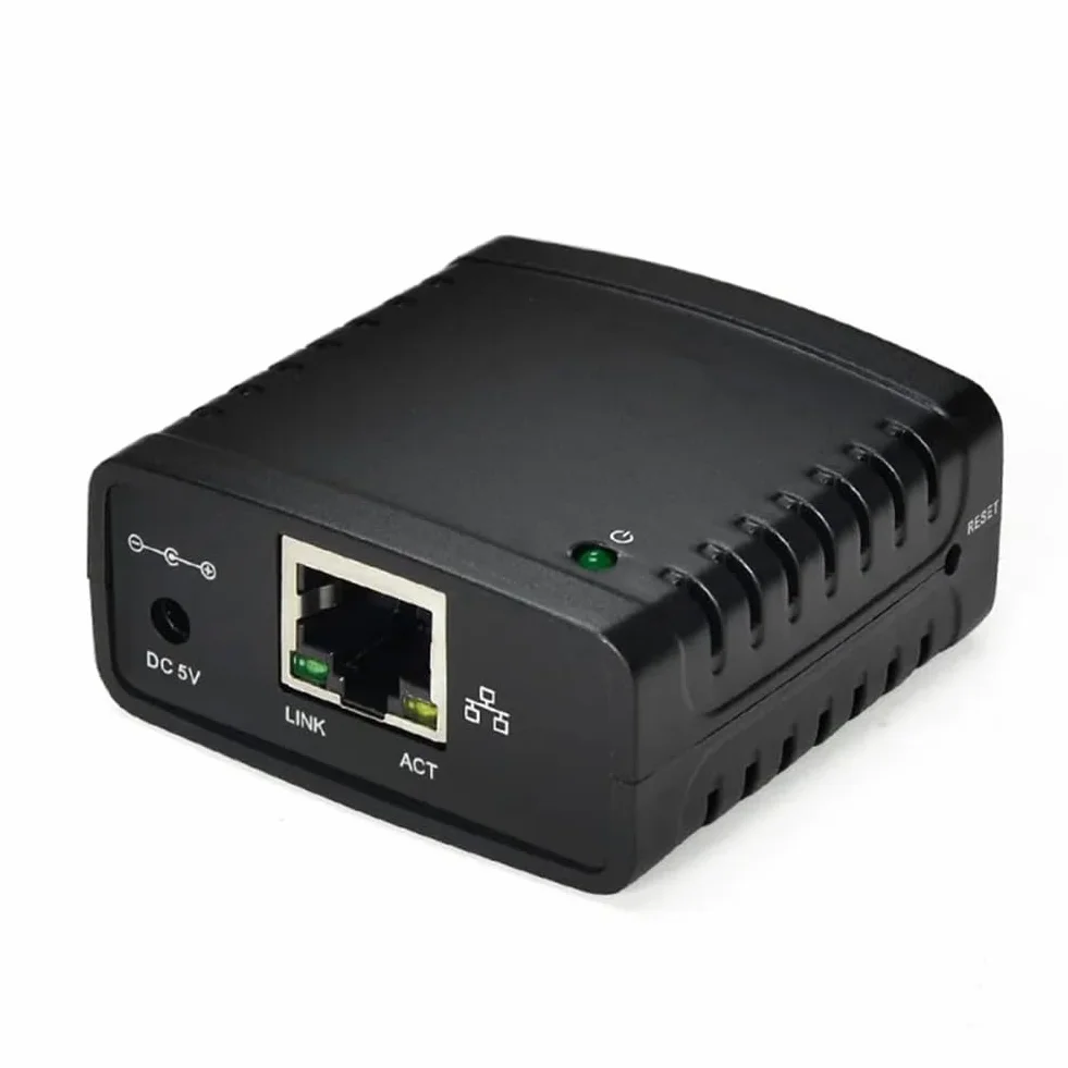 USB 2.0 LRP Printserver Share A LAN Ethernet stampante di rete alimentatore USB HUB 100Mbps server stampa spina EU