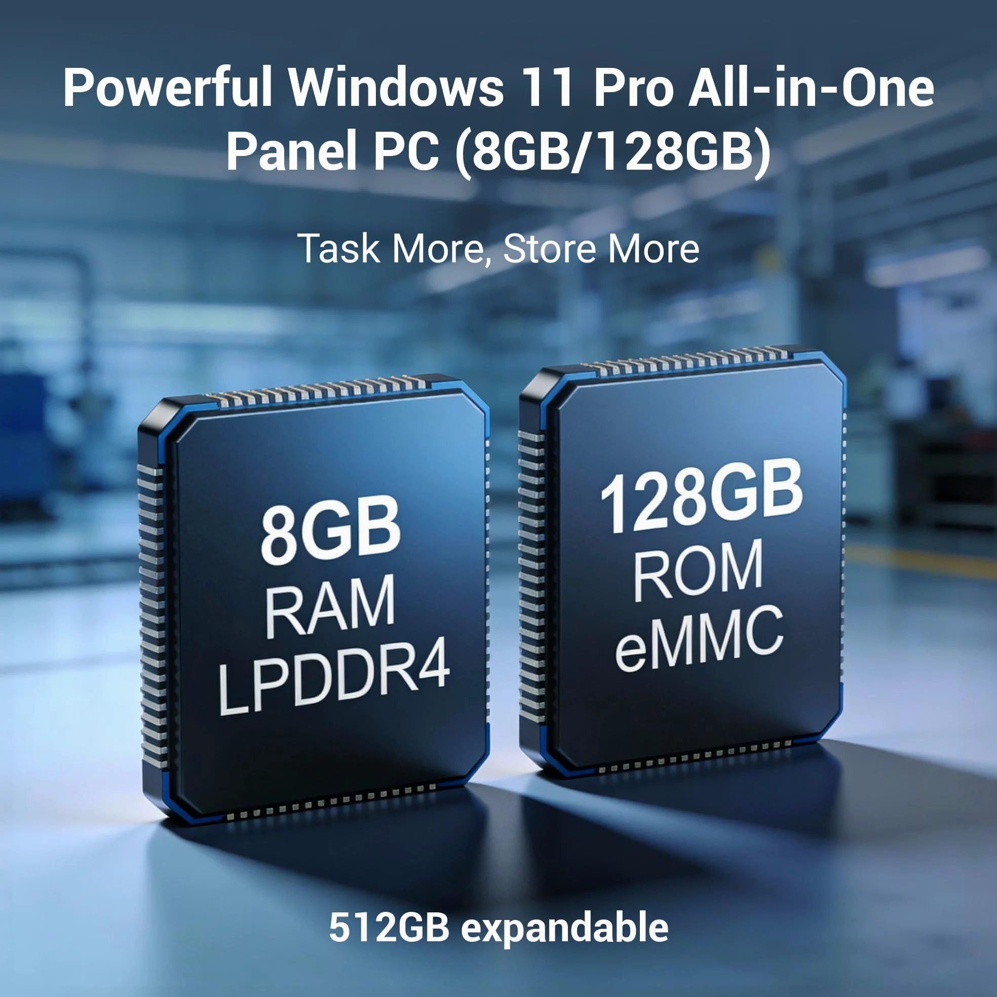 Industrie Panel PC Industriale Pannello PC 21,5 Pollici, Fanless Touchscreen Computer All in One Win11 Pro N100 8GB RAM 128GB ROM, 1920 * 1080 IPS, 2xUSB3,0, 2xUSB2,0, 2xLAN, Type-C, HDMI