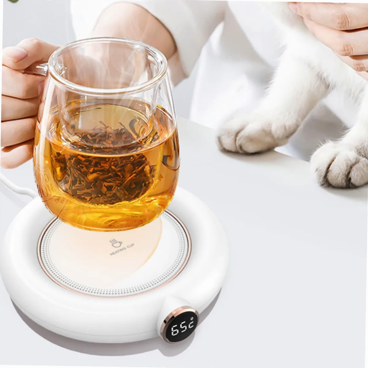 POPETPOP 1pezzi Scalda Tazze da Caffè Ricarica USB Scalda Tazze Isolanti per Tè e Bevande Calde da Latte Cuscinetto