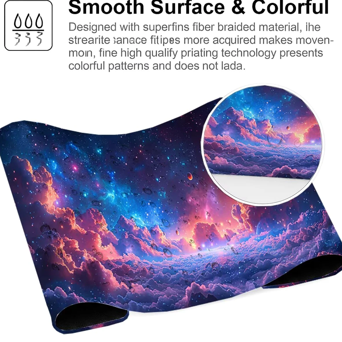 Tappetino per Mouse Gaming XXL 1200x600x3mm– Ufficio Mousepad Grande – Migliora la Velocità e la Precisione Tenuta Stabile Sottomano per Ufficio e Casa Accessori Scrivania Universo PjY9847 N-U