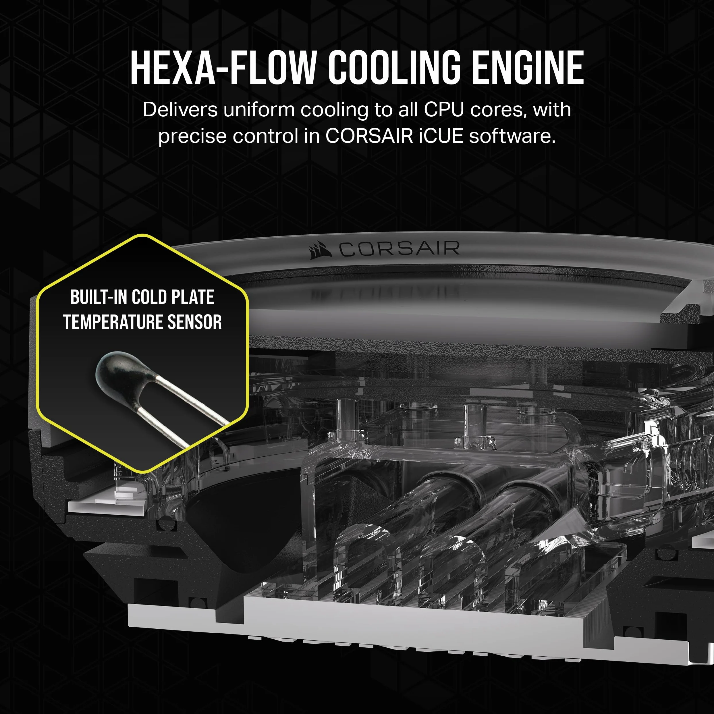 CORSAIR XC7 RGB ELITE LCD Waterblock per CPU - Schermo LCD IPS 480x480-31 LED RGB - USB-C - Adatto per Intel LGA 1700, AMD AM5 e precedenti - Grigio Invisibile